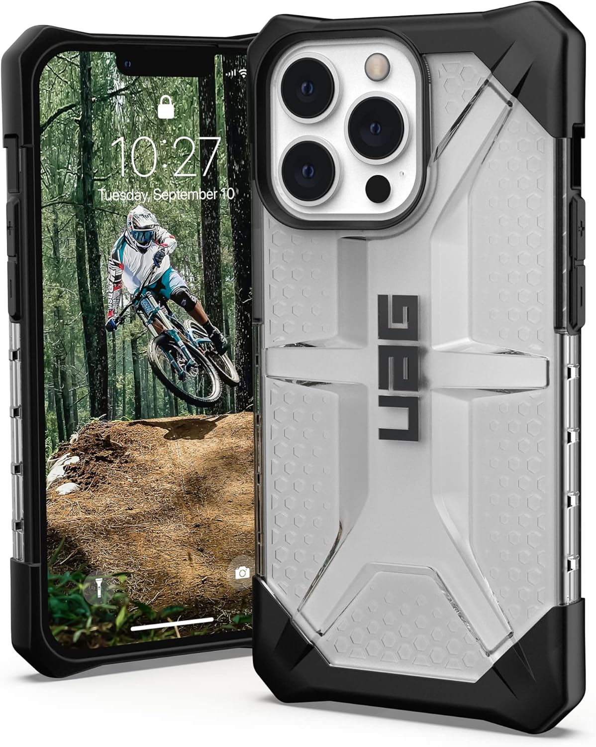 URBAN ARMOR GEAR UAG – Funda diseñada para iPhone 13 Pro, transparente, resistente, ligera, delgada, a prueba de golpes, transparente, cubierta