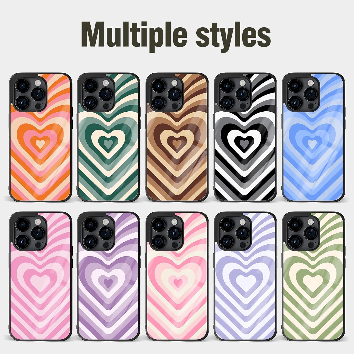 Love Hearts – Fundas de teléfono a la moda, lindas para niñas, estéticas, para iPhone 11, 12, 13, 14 Pro Max Plus Mini Xr Xs, Samsung Note 7, 8, 9,