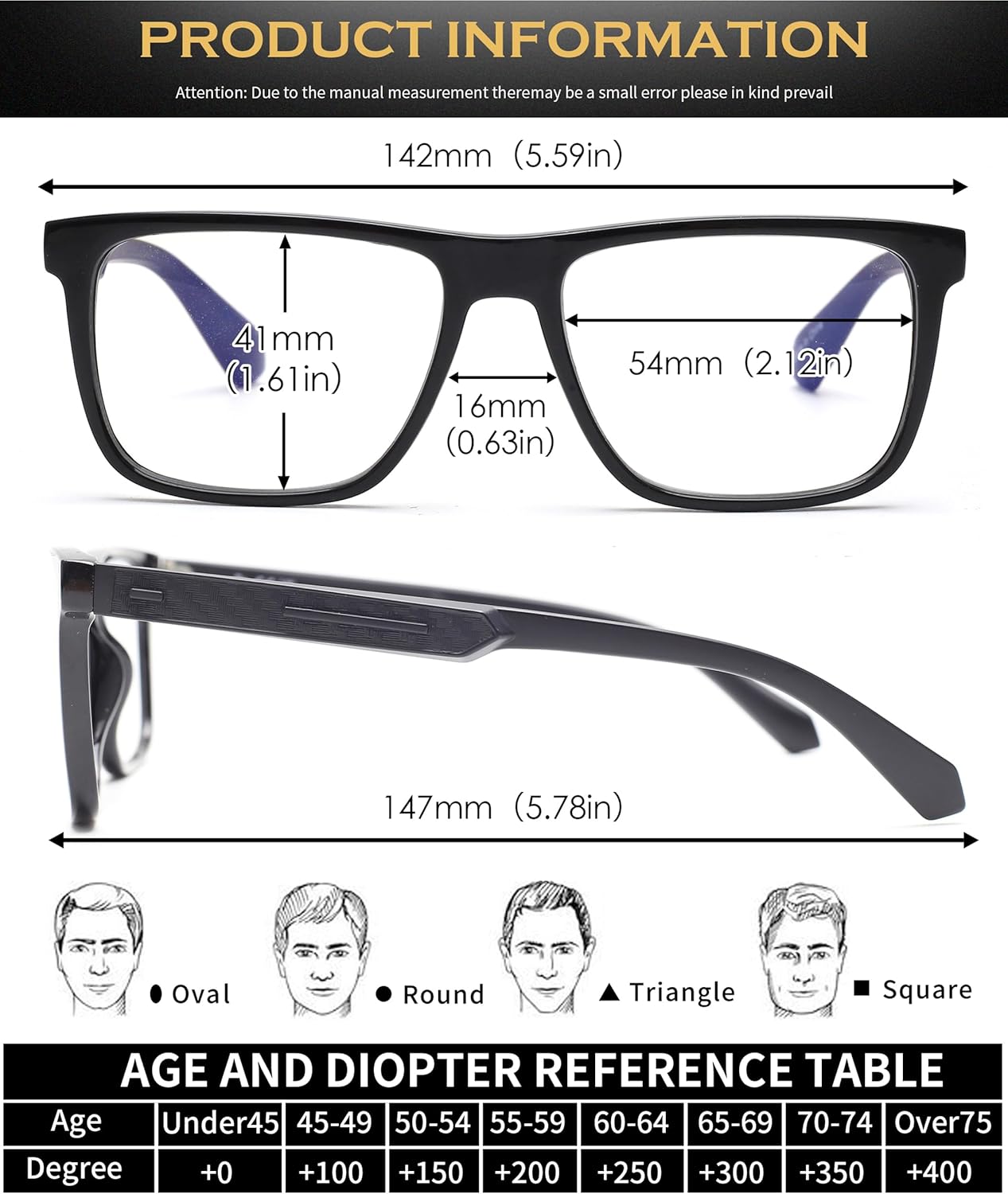 JM Paquete de 3 lentes de lectura con bloqueo de luz azul para hombres y mujeres, lectores rectangulares de computadora, anteojos antifatiga ocular