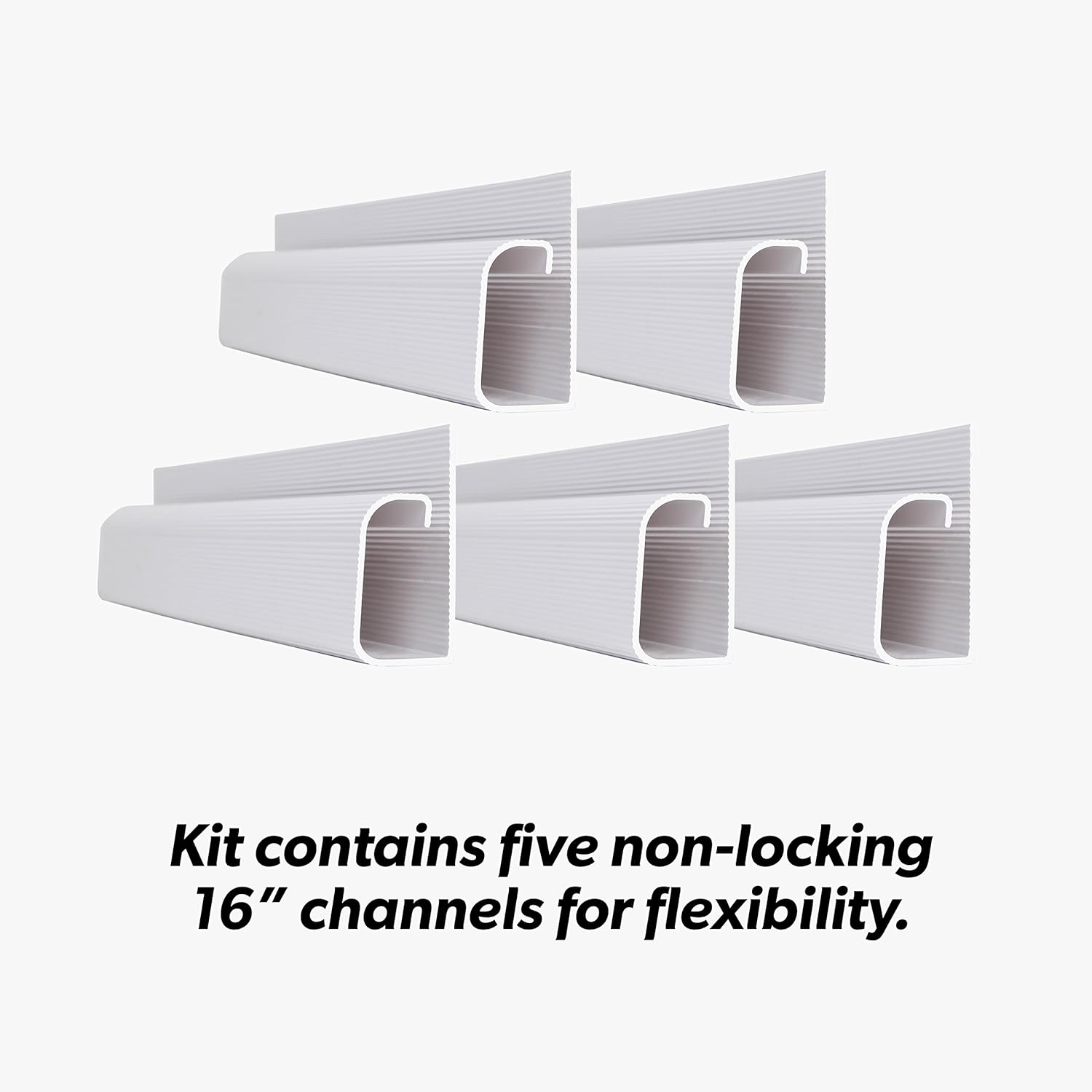Simple Cord – Kit de cubierta para organización de cables, organizador de cables de escritorio estilo J con 5 canales blancos