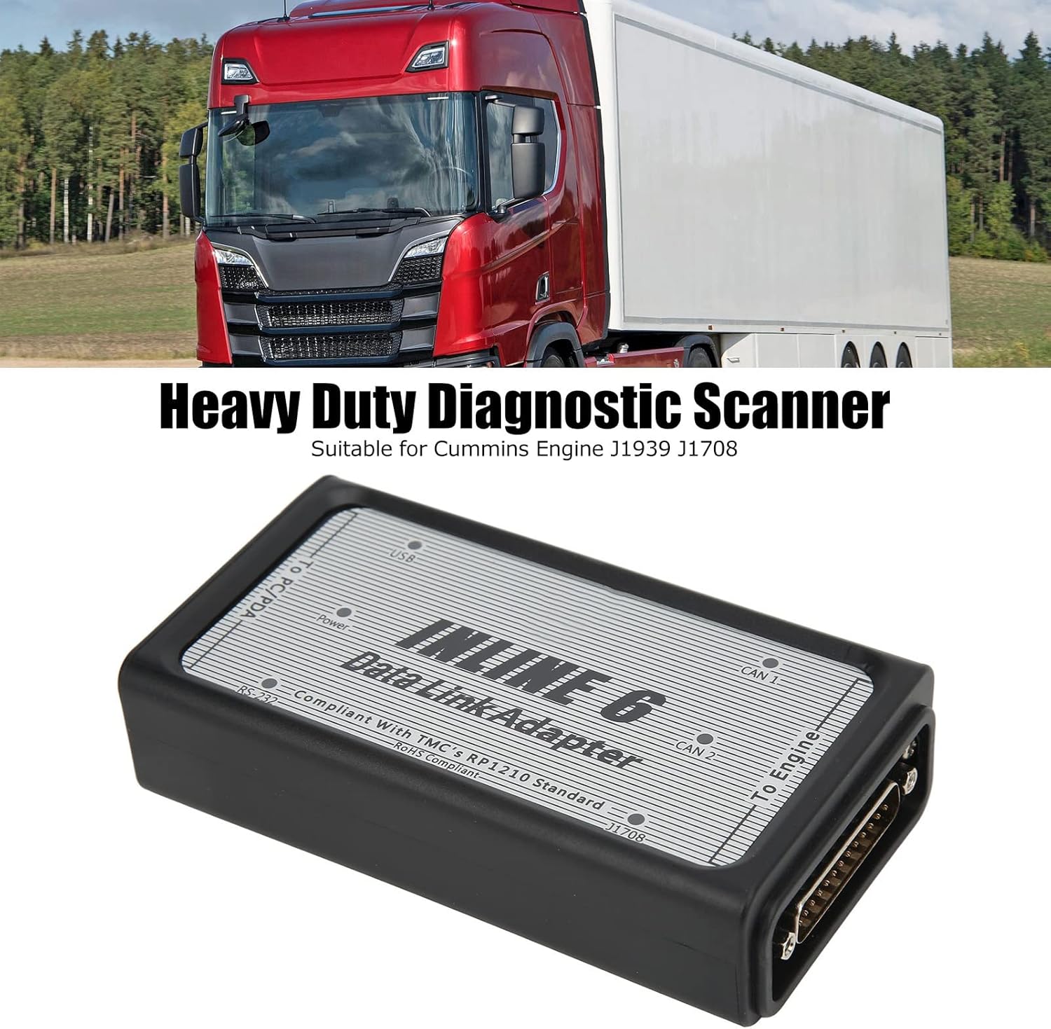 Herramienta de escaneo de diagnóstico resistente, para kit de adaptador de enlace de datos en línea 6 escáner OBD2 para Cummins Engine J1939 J1708