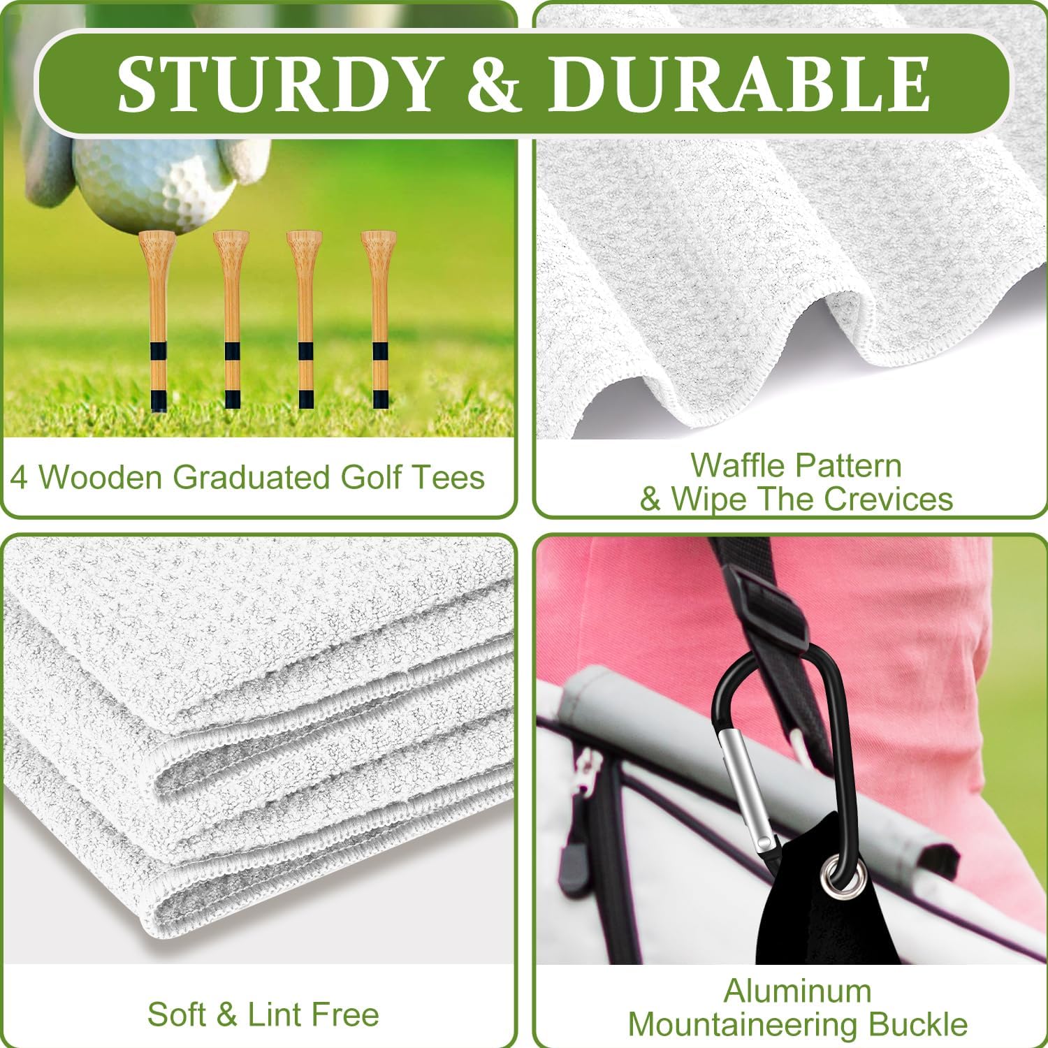 Toalla de golf con clip para bolsas de palos de golf para hombres, mujeres, accesorios de golfistas, regalos, negro, I Like Big Putts I Cannot Lie