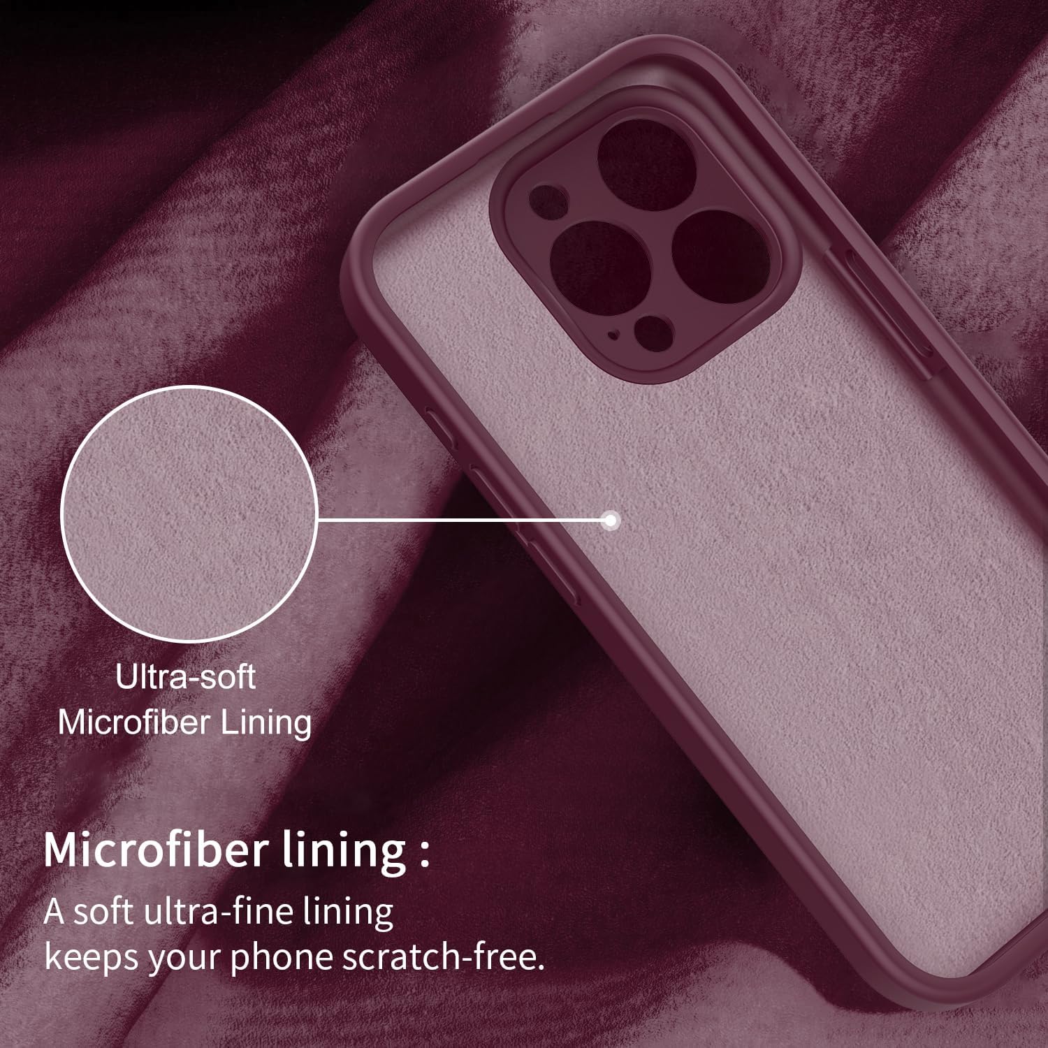 bicol Funda compatible con iPhone 15 Pro Max con protector de pantalla, protección mejorada de lente de cámara, funda protectora de silicona líquida
