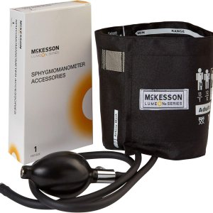 McKesson LUMEON – Manguito y bulbo para presión arterial, negro, mediano para adultos, 9.1 in a 15.7 in, 1 unidad McKesson LUMEON – Manguito y bulbo para presión arterial, negro, mediano para adultos, 9.1 in a 15.7 in, 1 unidad