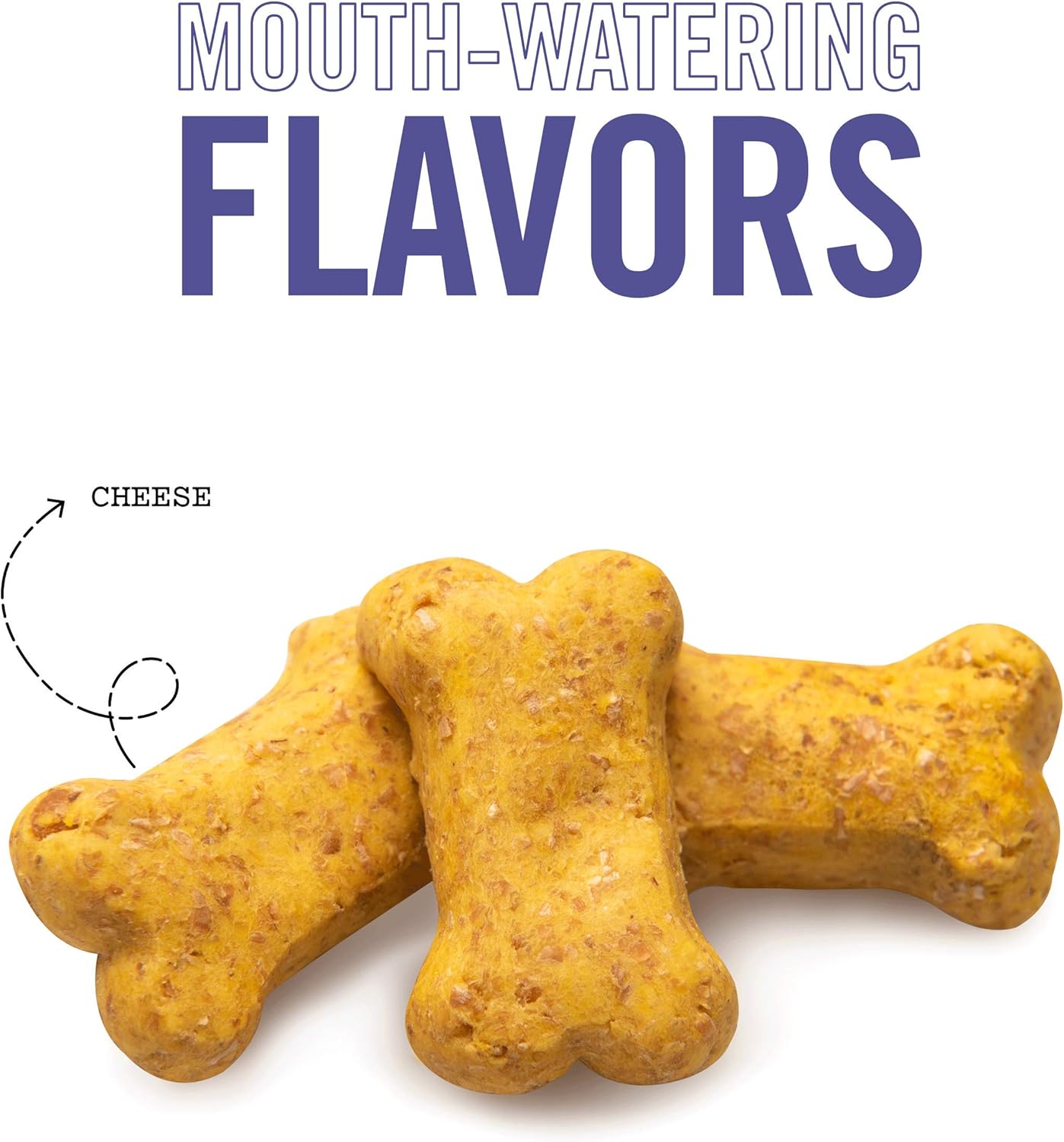 Three Dog Bakery Crunchy Itty Bitty Bones – Golosinas horneadas para perros, queso, 32 onzas