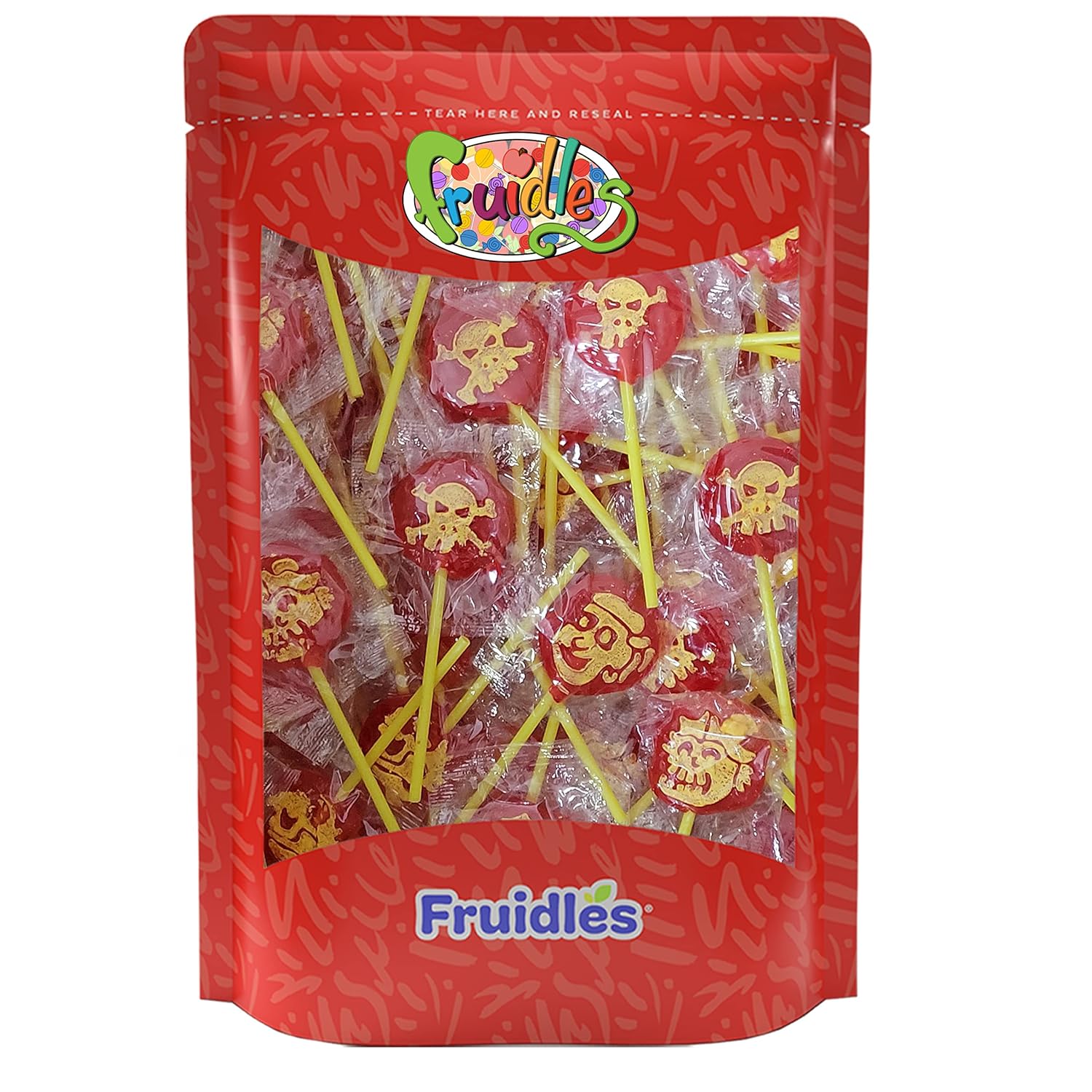 Fruidles Piratas de San Patricio de piratas de tatuaje, caramelos de succión ideales para rellenos de bolsas de fiesta, envueltos individualmente