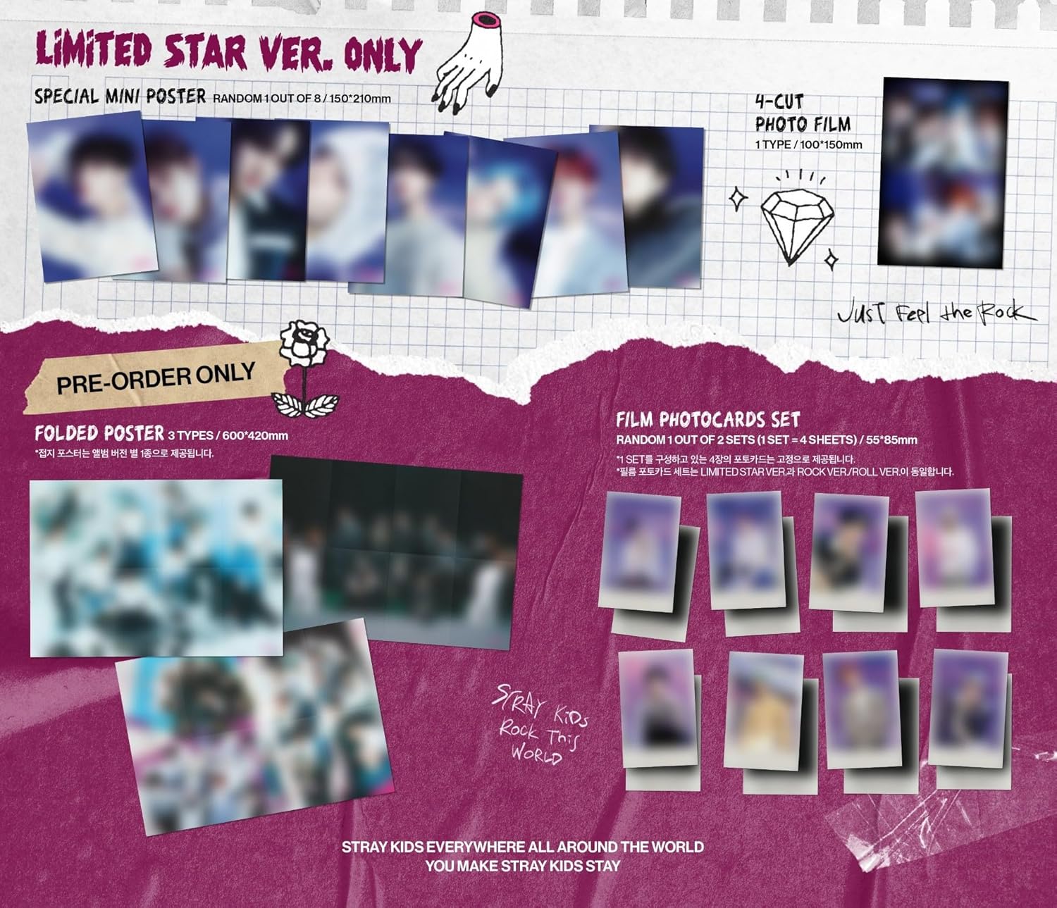Stray Kids ROCK-STAR 8 Mini álbum LiMited STAR Ver