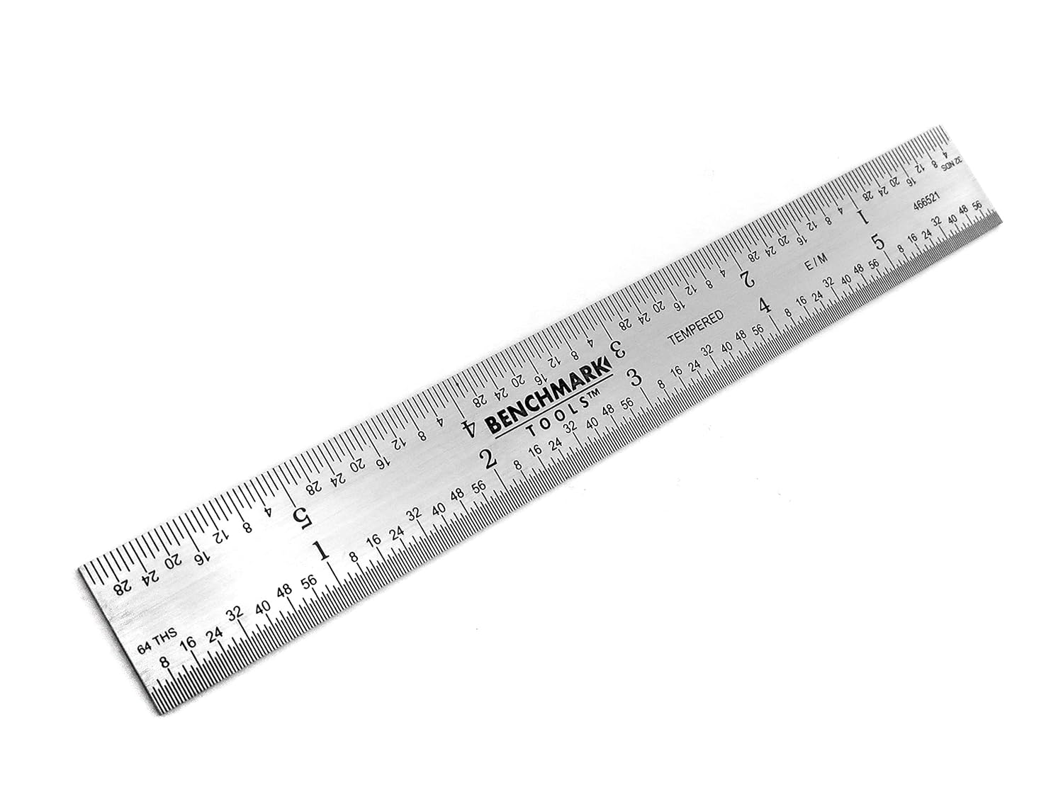 Benchmark Tools 466521 Regla de maquinista rígida inglesamétrica de 5.906 in  6 pulgadas con marcas MM.0.197 in, 132 y 164, acabado cepillado de