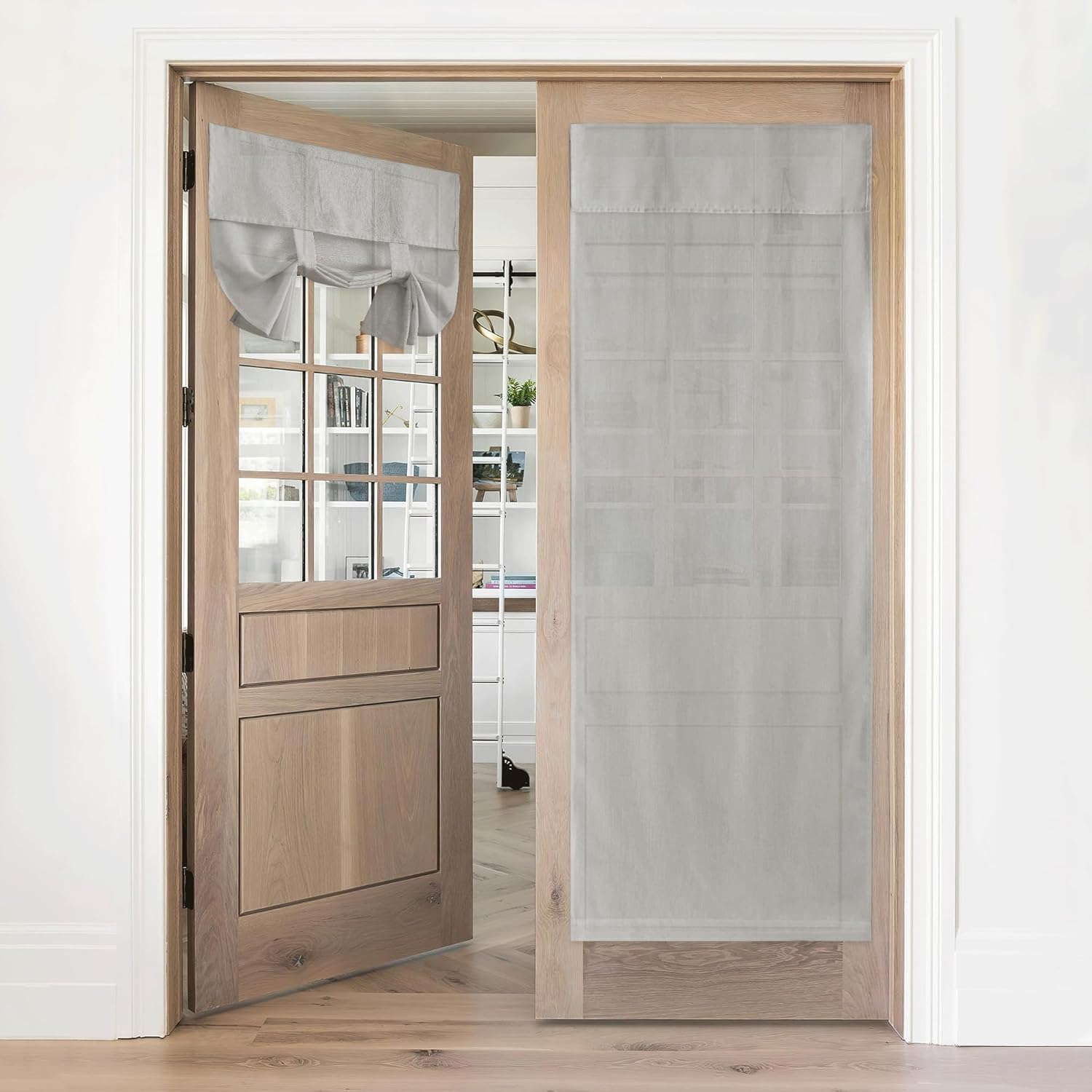 RYB HOME Cortinas de puerta para ventana de puerta, cortinas de puerta francesa para privacidad, fácil de instalar, cortina Tricia para puerta