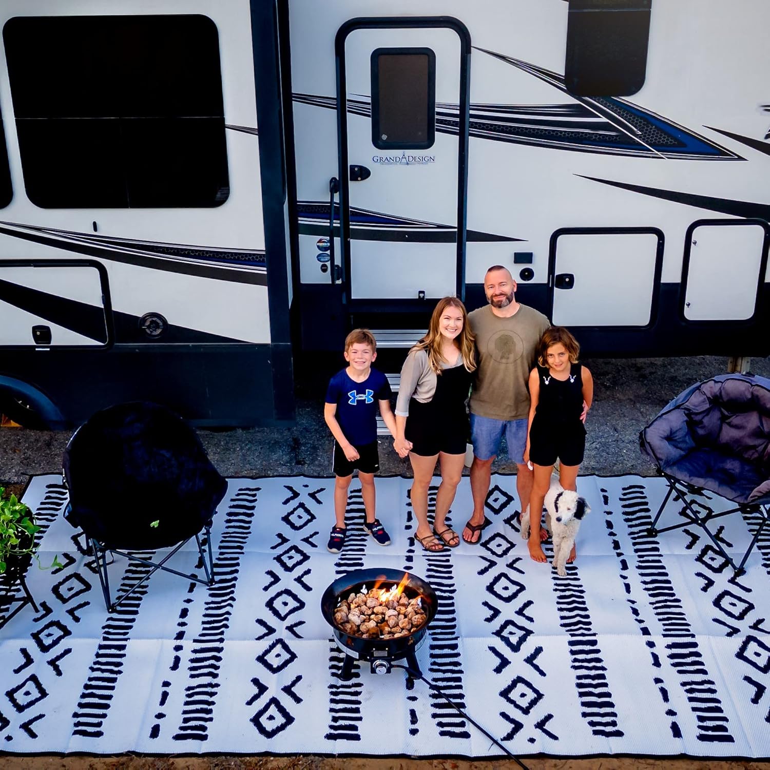 Glamplife Alfombra reciclada impermeable para caravana, alfombra de exterior de 8 x 16 pulgadas para camping  Alfombras de exterior para patio