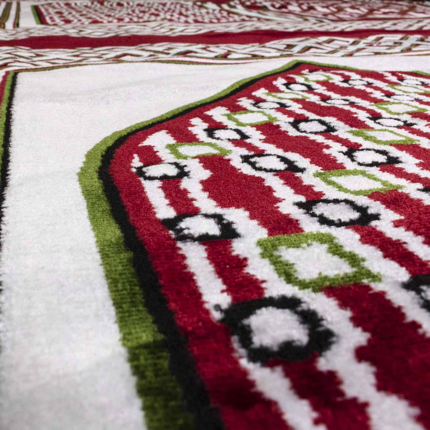 Modefa Alfombra turca de oración  Amplia alfombra de terciopelo para 12 personas, Namaz Sajadah Janamaz  Alfombra para grupo familiar (rojo)