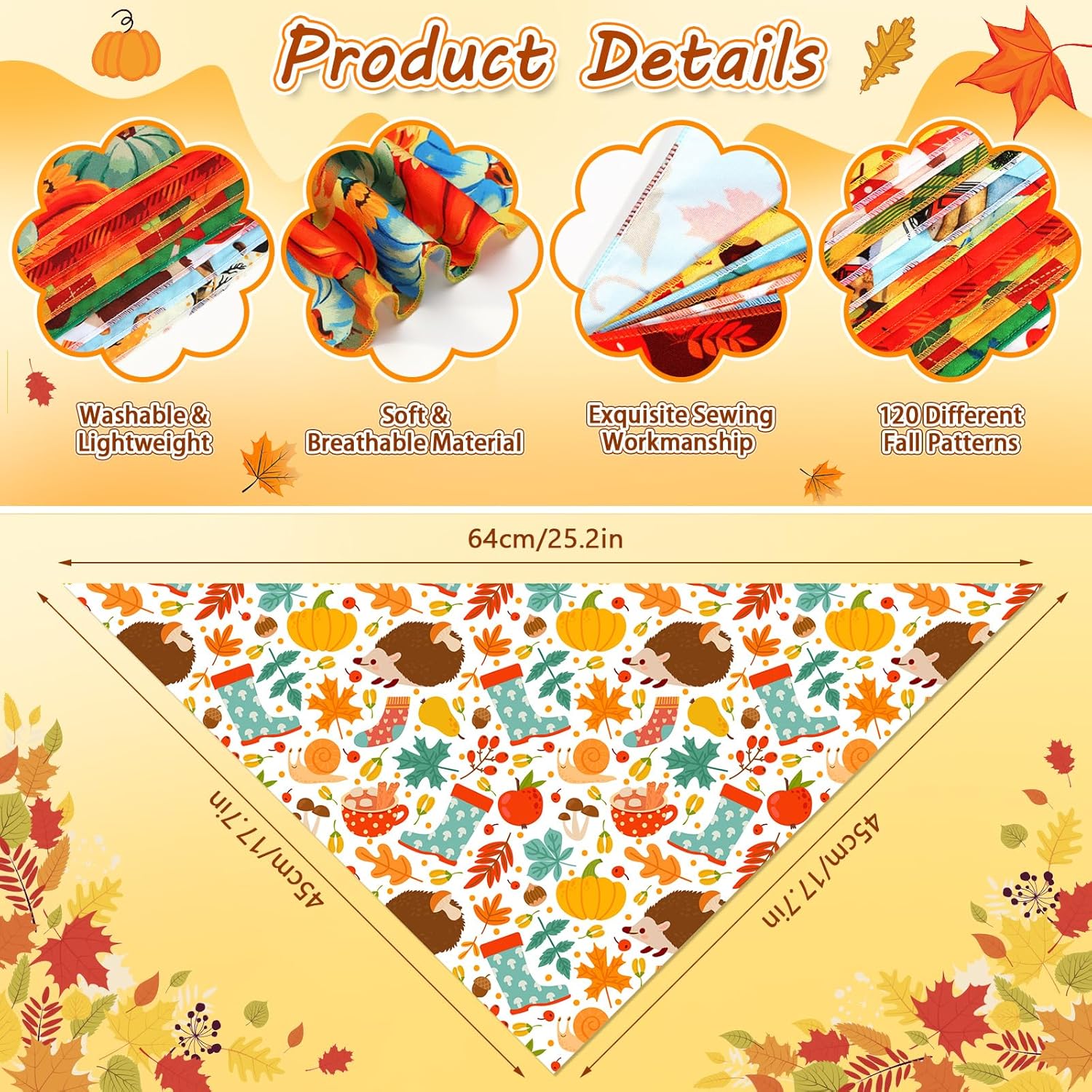 120 bandanas para perros, bufandas ajustables para perros, baberos, pañuelos, pañuelos, pañuelos para mascotas, pañuelos lavables para vacaciones,