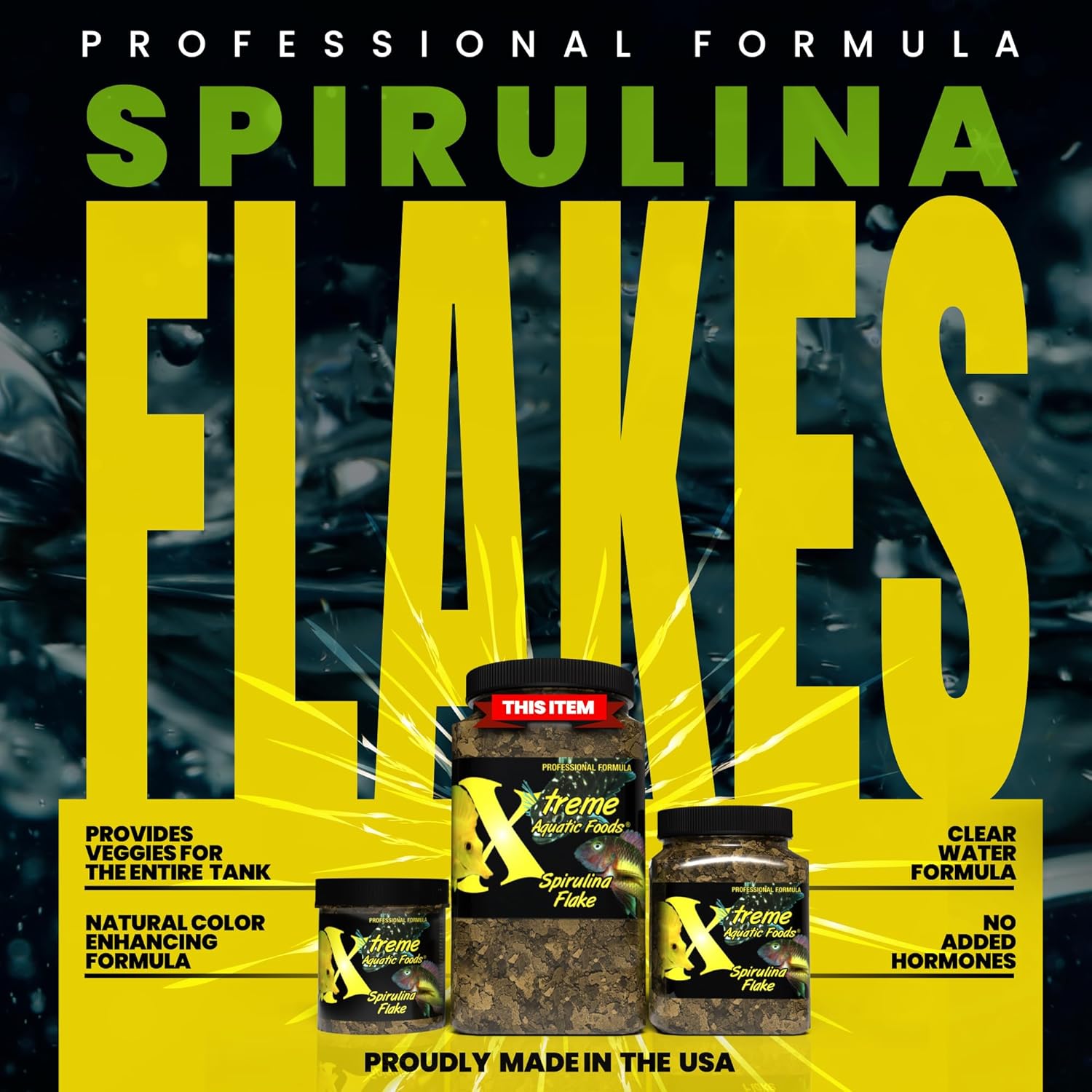 Xtreme Spirulina Crave – Alimento en escamas para peces tropicales, copos ultra frescos de primera calidad con ingredientes naturales, dieta