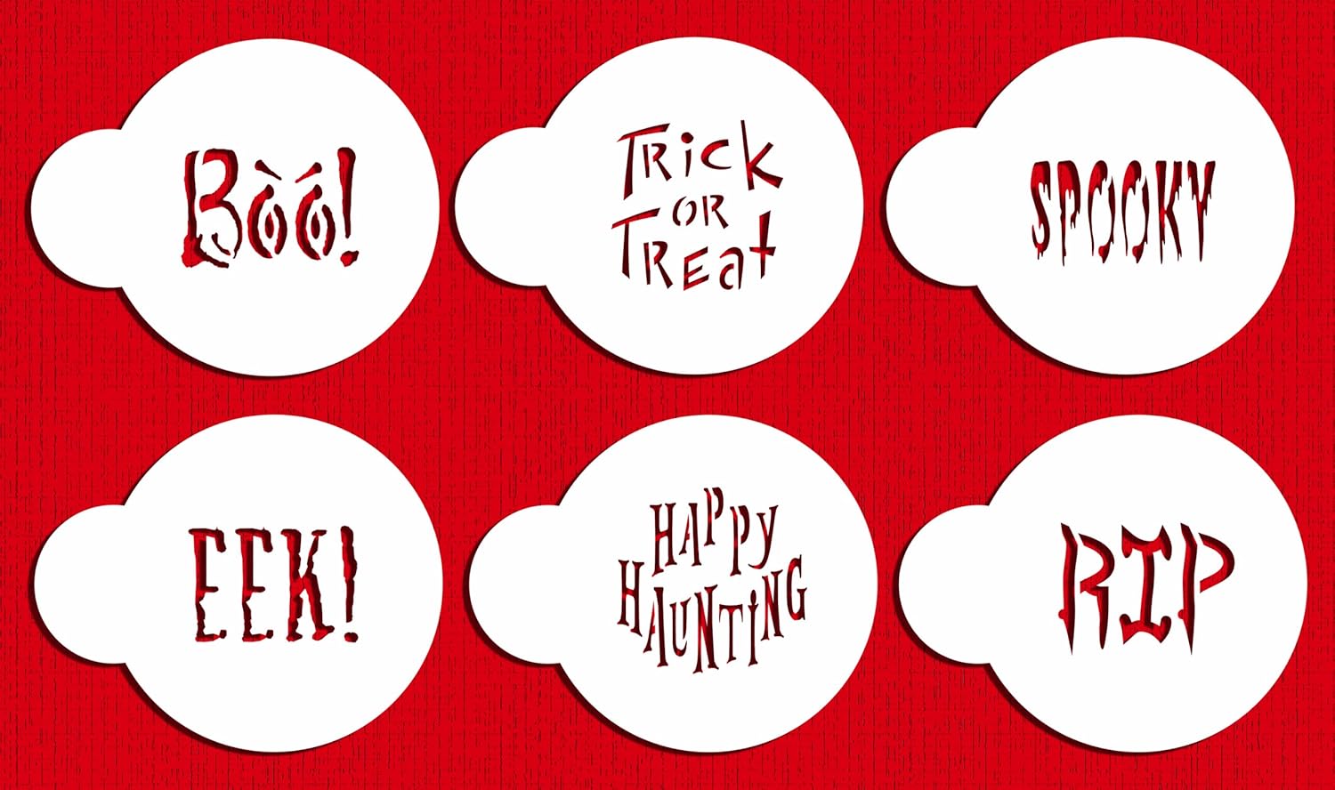 Designer Stencils Dichos pequeños de plantillas de galletas de Halloween, beigesemitransparente