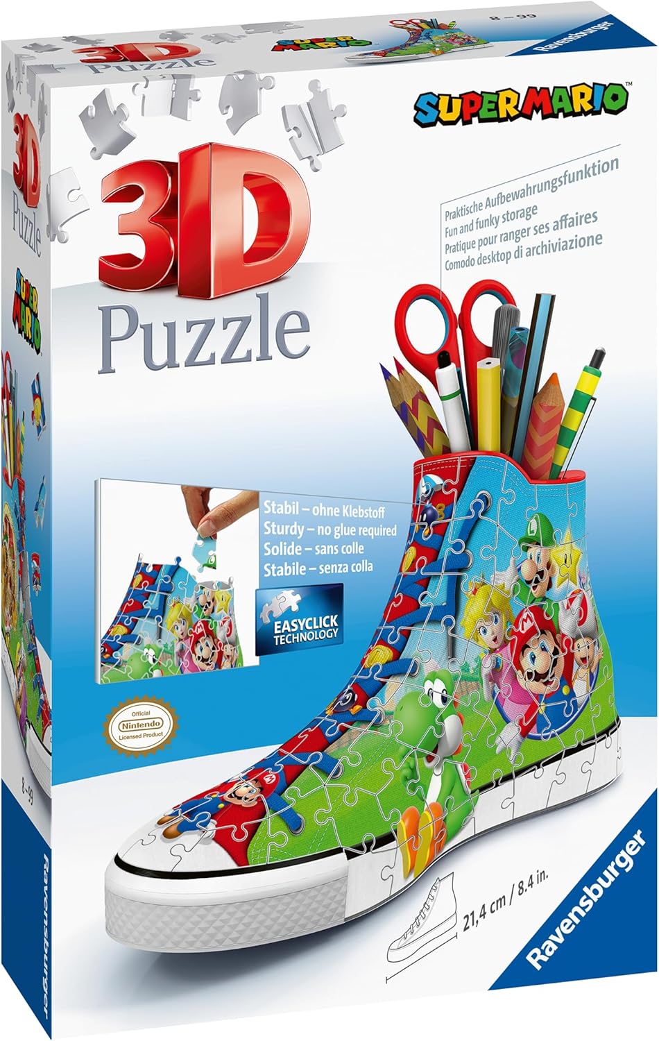 Ravensburger Rompecabezas 3D de zapatos de Super Mario Brothers para niños y adultos a partir de 8 años, 108 piezas, no requiere pegamento