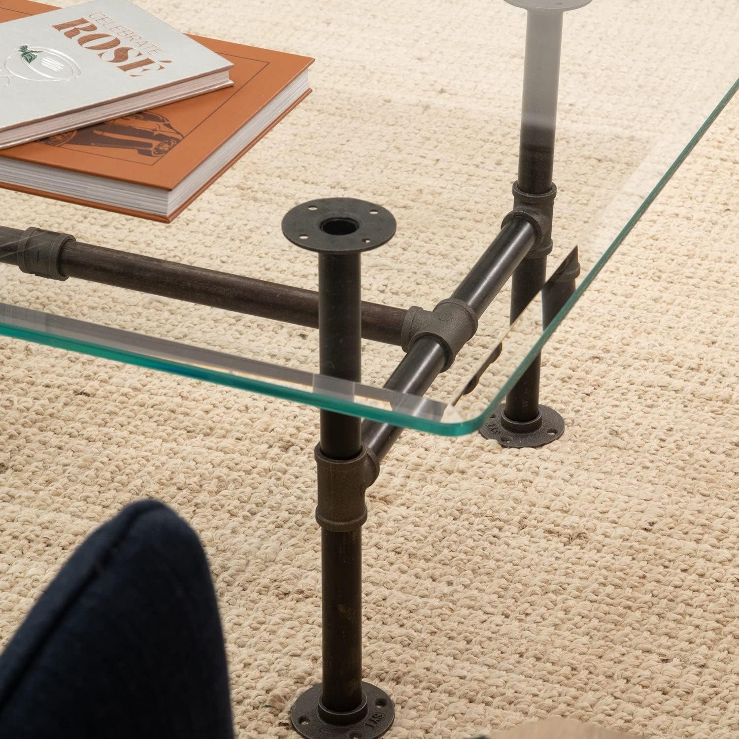 Abmitlo Mesa rectangular templada de 19 x 36 pulgadas, borde pulido plano de 38 pulgadas de grosor y esquinas táctiles, L8