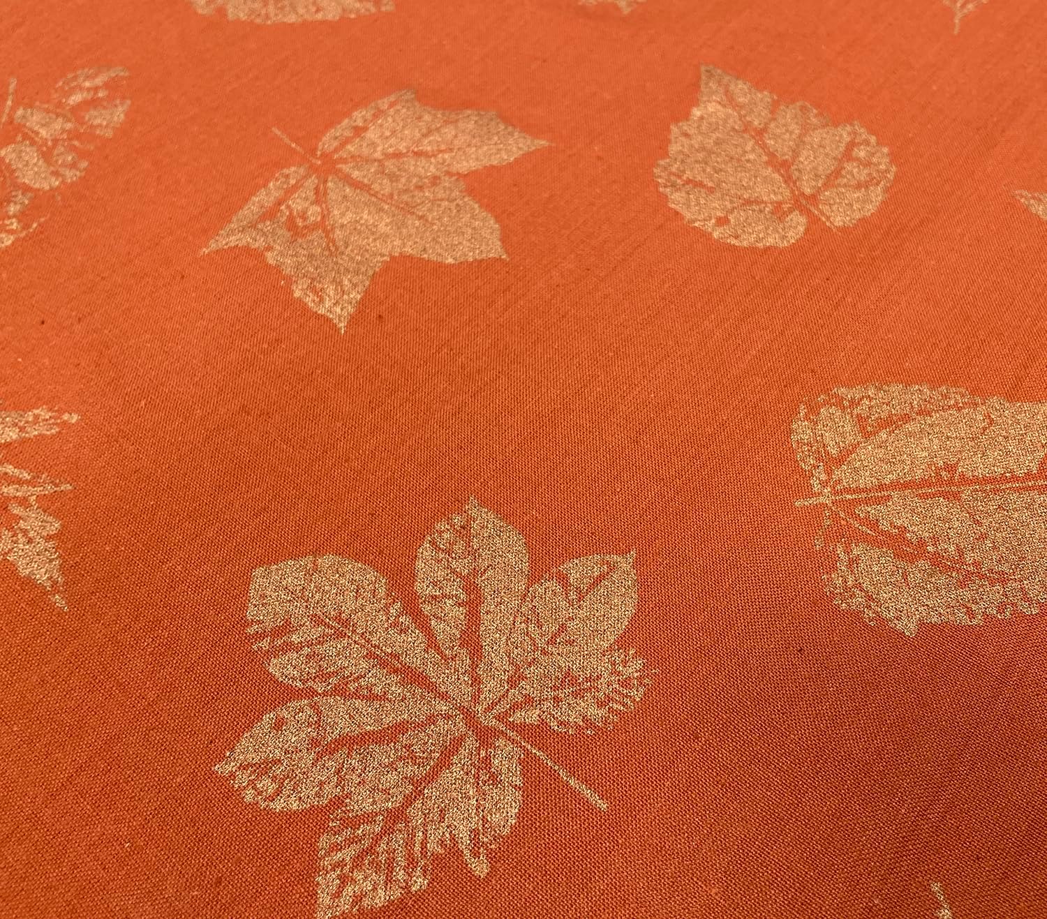 ZENVY Elegante mantel con diseño de lámina de otoño, 60 x 84 pulgadas, fabricado en la India (mantel otoñal)