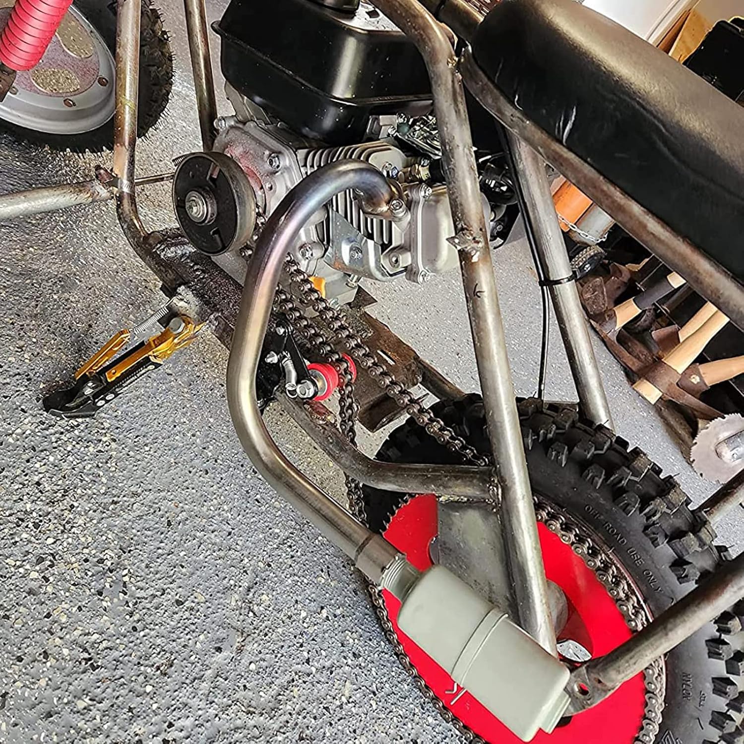 Escape con silenciador para Hemi Predator 212cc 6.5hp Honda GX160 GX200 Powerhorse 208cc DuroMax 7 Hp Go Kart y Mini Bike