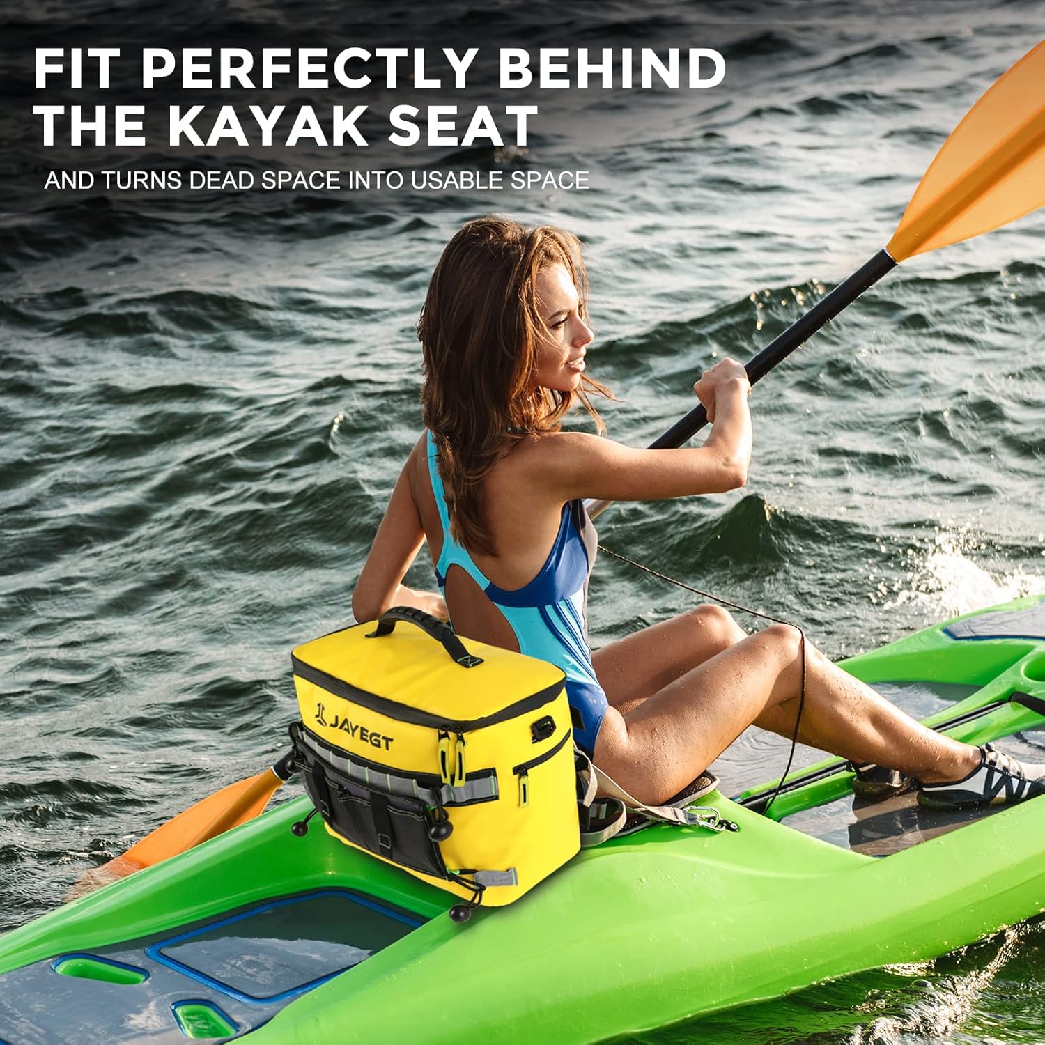 JAYEGT Enfriador de kayak detrás del asiento, enfriador impermeable para kayaks, compatible con asientos estilo silla de césped, accesorios de