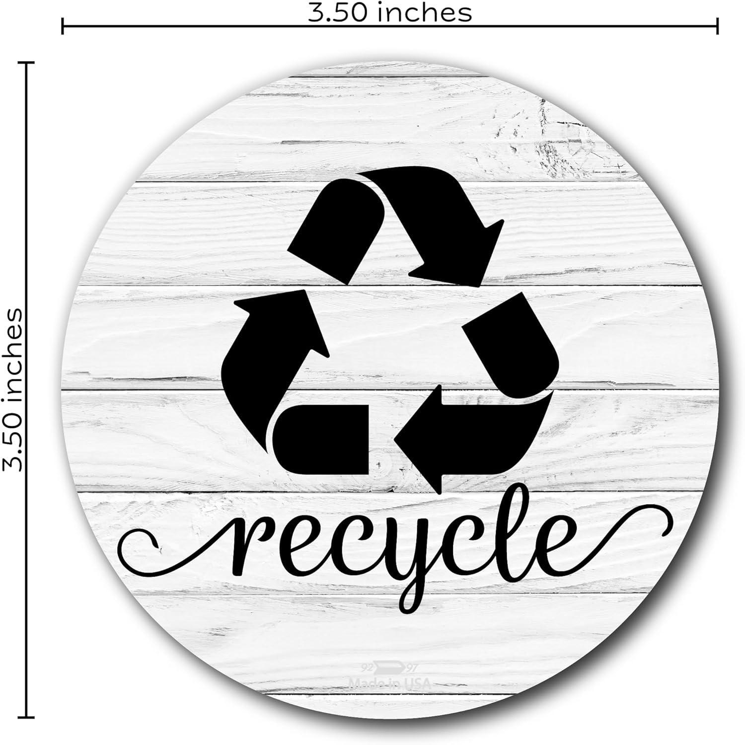 Imanes rústicos de reciclaje de basura para basura de cocina y papelera de reciclaje, imán de símbolo de logotipo de bote de basura de granja, imán