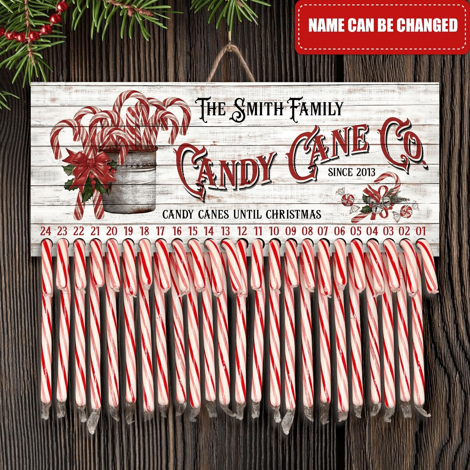 CustomizeAF Letreros de madera personalizados con tu texto, cuenta regresiva de Navidad, tablero de madera personalizado para pared, hogar,