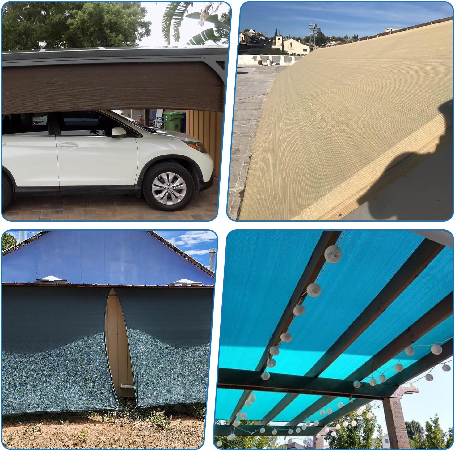 TANG Sunshades Depot – Tela de sombra de 8 x 50 pies, 180 GSM HDPE, tela verde oscuro, rollo de hasta un 95% de bloqueo, red de malla U* V para