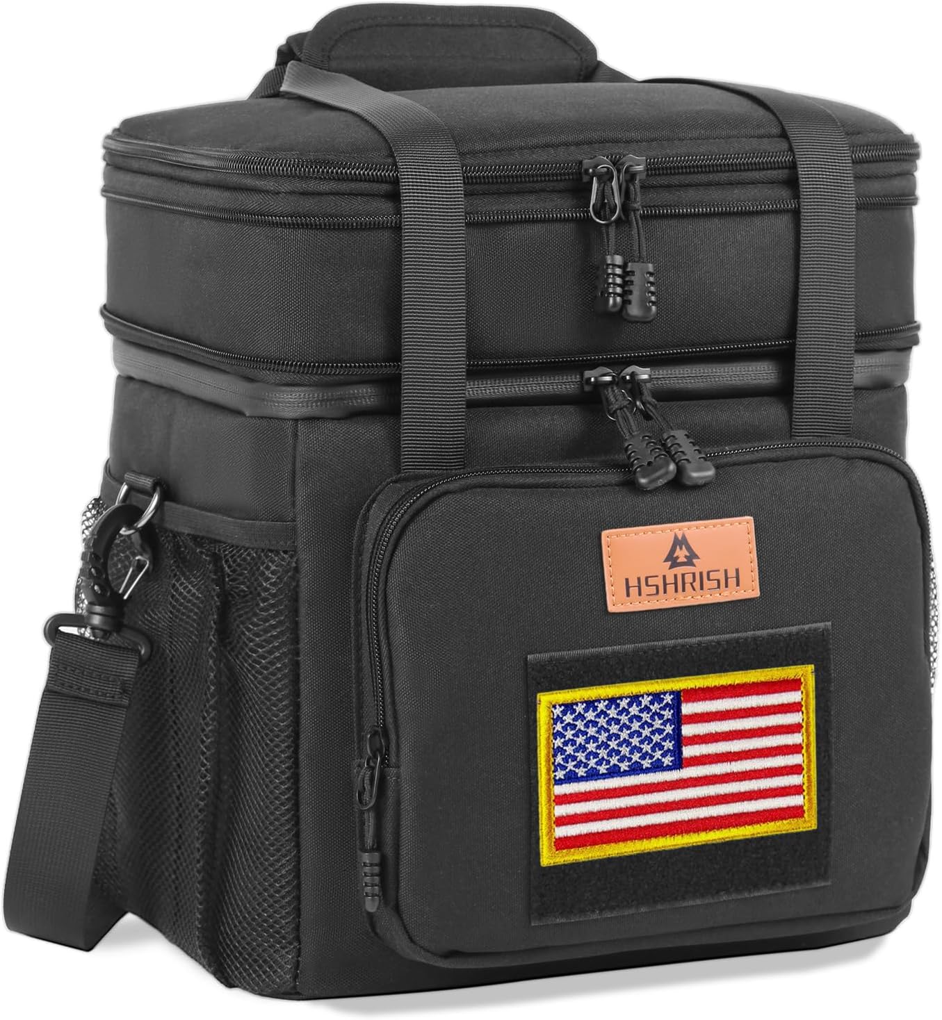 HSHRISH Lonchera táctica expandible, bolsa de almuerzo grande con aislamiento de doble cubierta para hombres, bolsa térmica duradera a prueba de