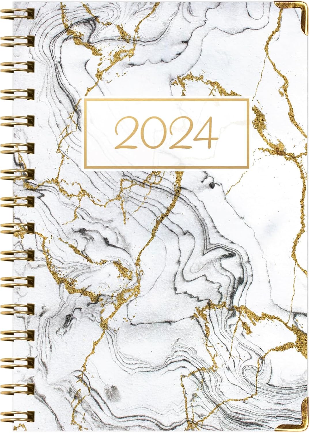 Agenda 2024 de tapa dura (noviembre de 2023 a diciembre de 2024) Agenda diaria, semanal, mensual y anual de 5.5 x 8 pulgadas. Marcador, carpeta de