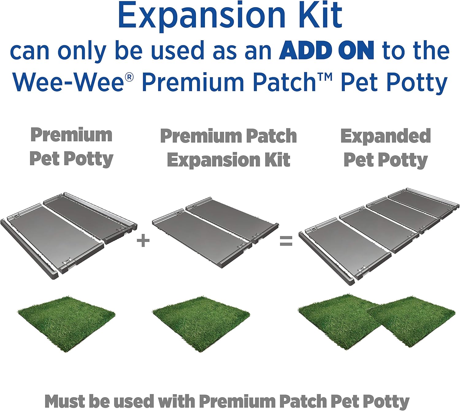 Four Paws Wee-Wee Premium Patch Pet Kit de expansión del sistema de orinal para mascotas, 24.5 x 23 pulgadas