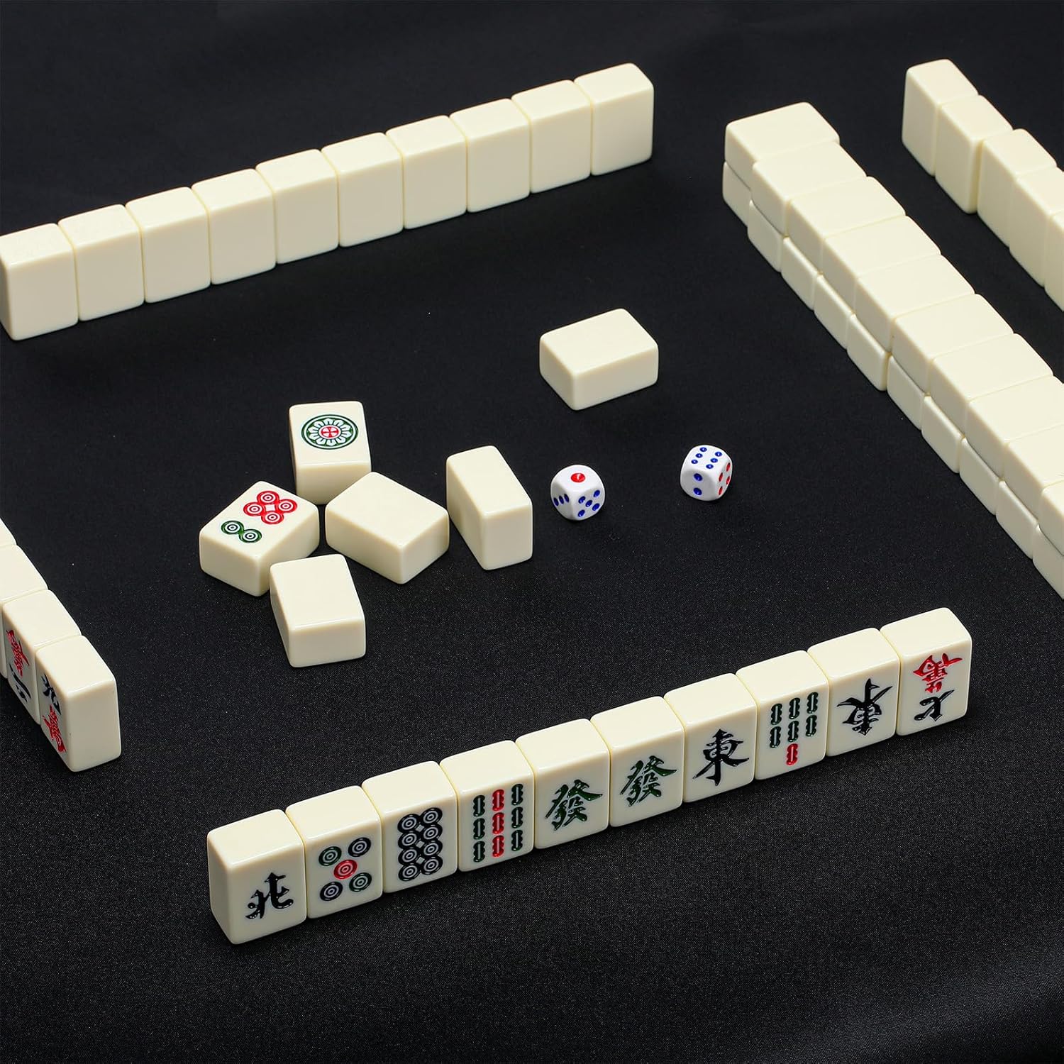 Buryeah Tapete cuadrado de Mahjong de 40 x 40 pulgadas para mesa de dominó de goma antideslizante, tapete de juego grande de Mahjong para jugar al