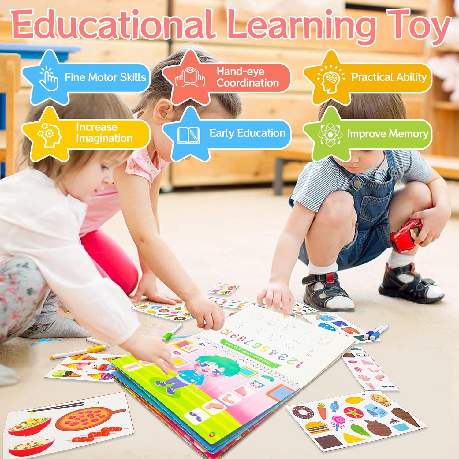 Busy Books – Actividades de aprendizaje preescolar – Juguetes Montessori para niños pequeños de 3, 4, 5, 6, 7, 8 años, libro sensorial de jardín de