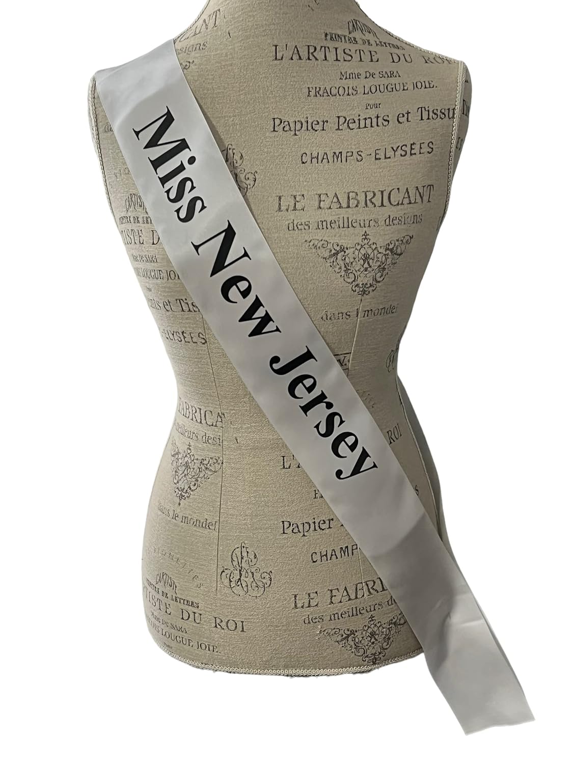 Rock Your Ribbon This Halloween with our Novelty Miss New Jersey cross body pageant sash with adjustable pin, One side fits most including children,