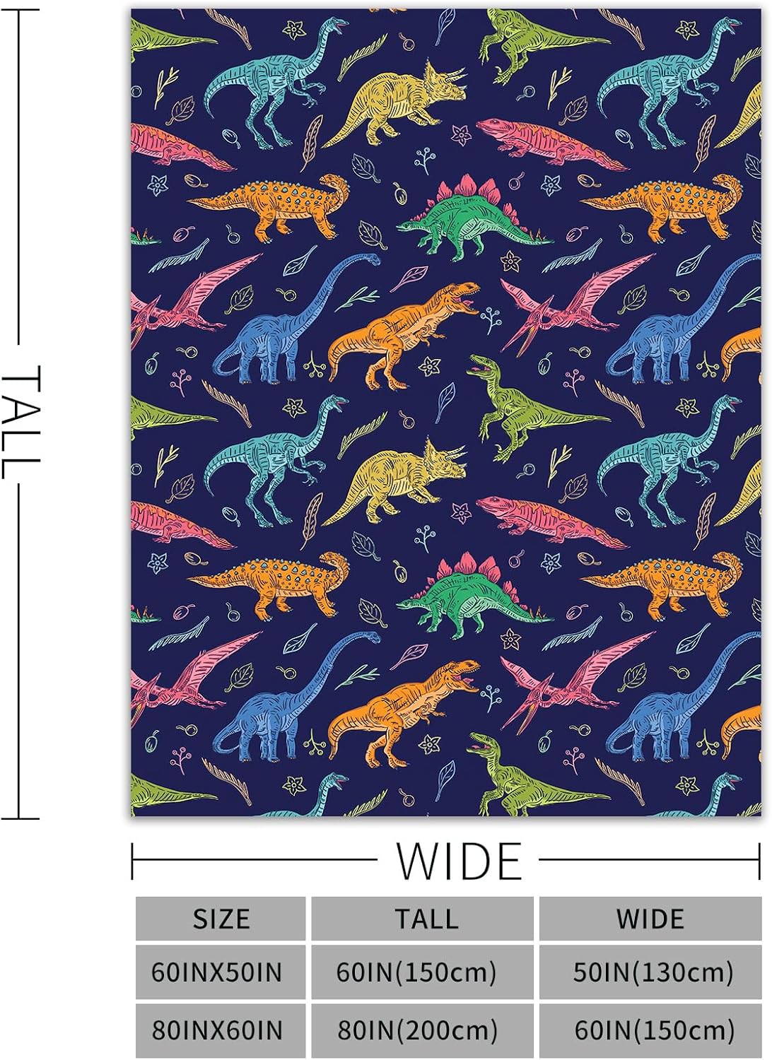 Manta de dinosaurio para niños y adultos, bonita manta de forro polar azul para niños pequeños y niñas, manta suave y cálida de dinosaurio jurásico
