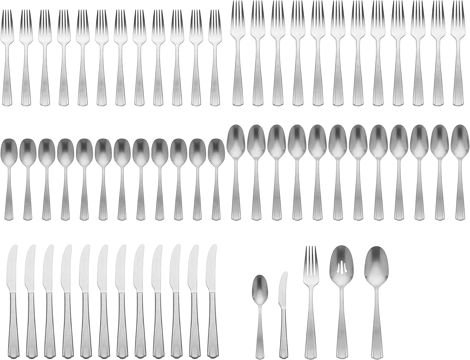 Lenox French Perle – Juego de cubiertos de vieiras, 65 unidades, metálico