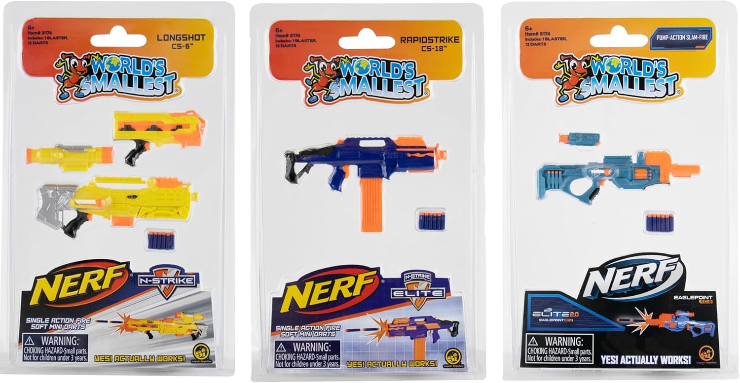 Los lanzadores Nerf Elite 2.0 más pequeños del mundo (juego de 3)