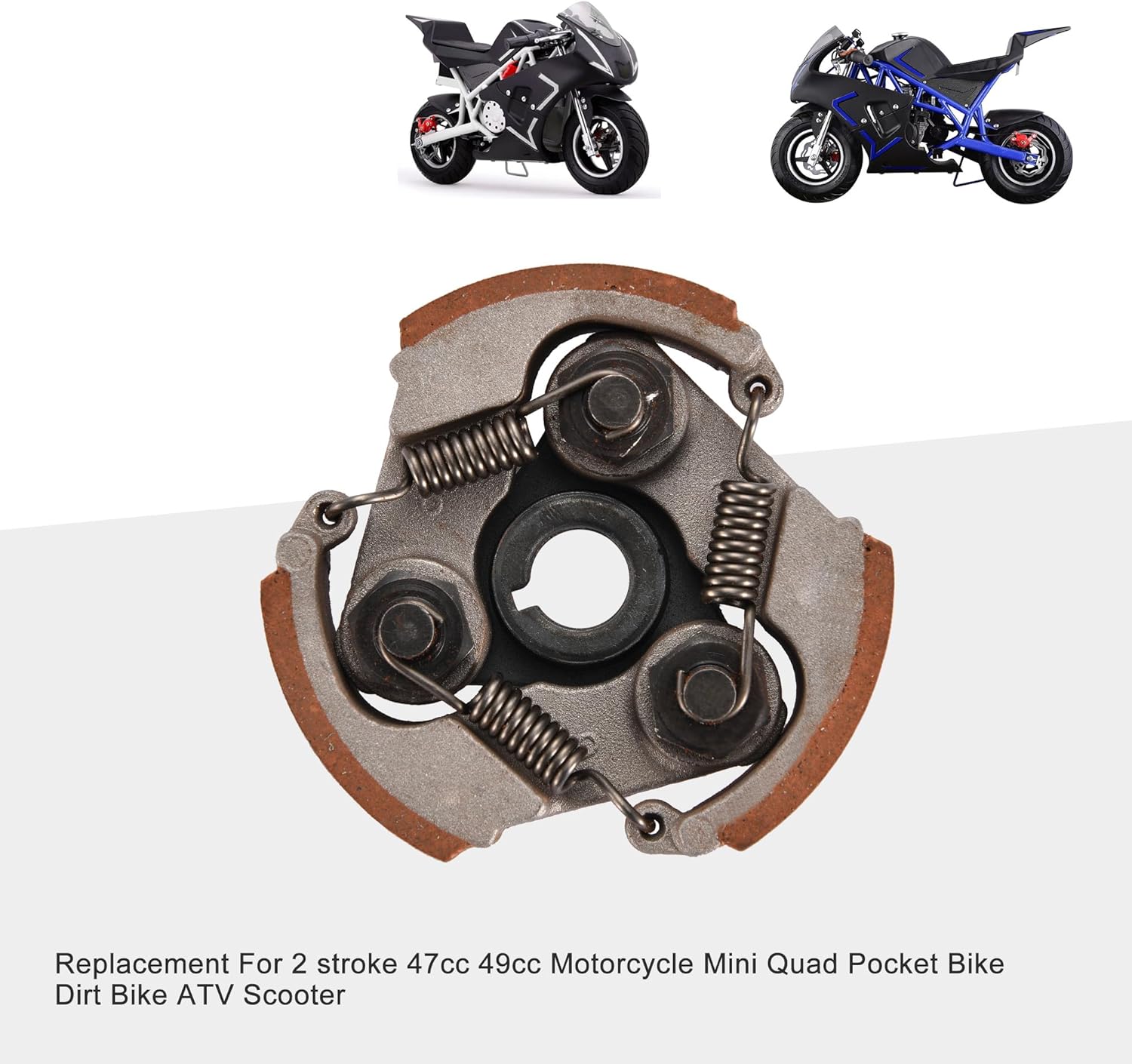 GOOFIT Aleación 3 zapata resorte embrague pad para 2 tiempos 47CC 49CC motor ATV mini motos bolsillo motos scooter