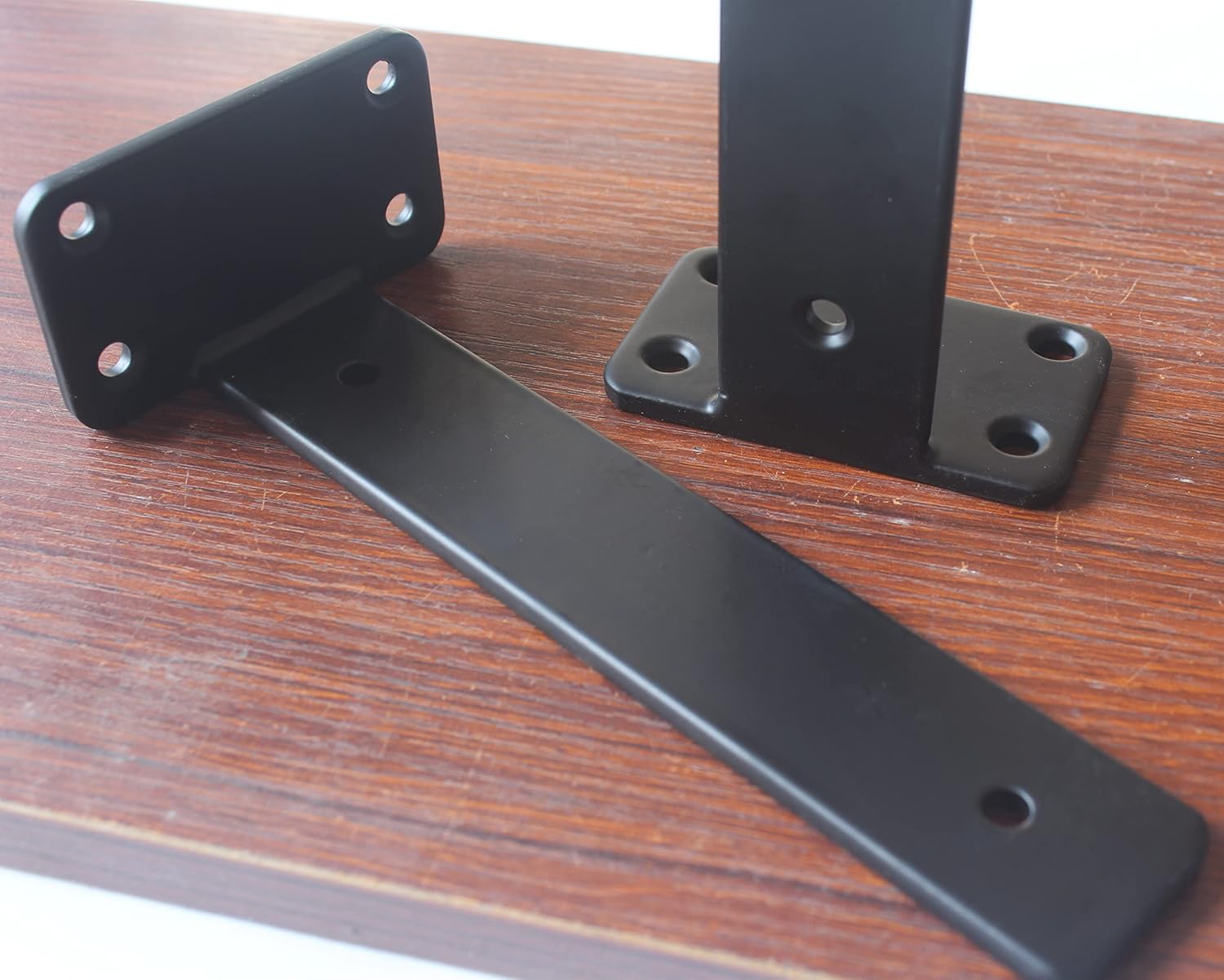 Paquete de 24 soportes de estante en L ocultos, color negro, de 8 pulgadas (15 pulgadas de grosor), soportes de estante de hierro, metálicos,
