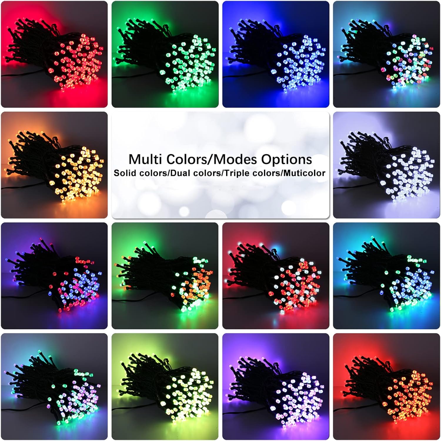 Brizled Luces LED de Navidad que cambian de color, cadena de 100 luces con control remoto, luces decorativas RGB regulables para corona de Navidad y