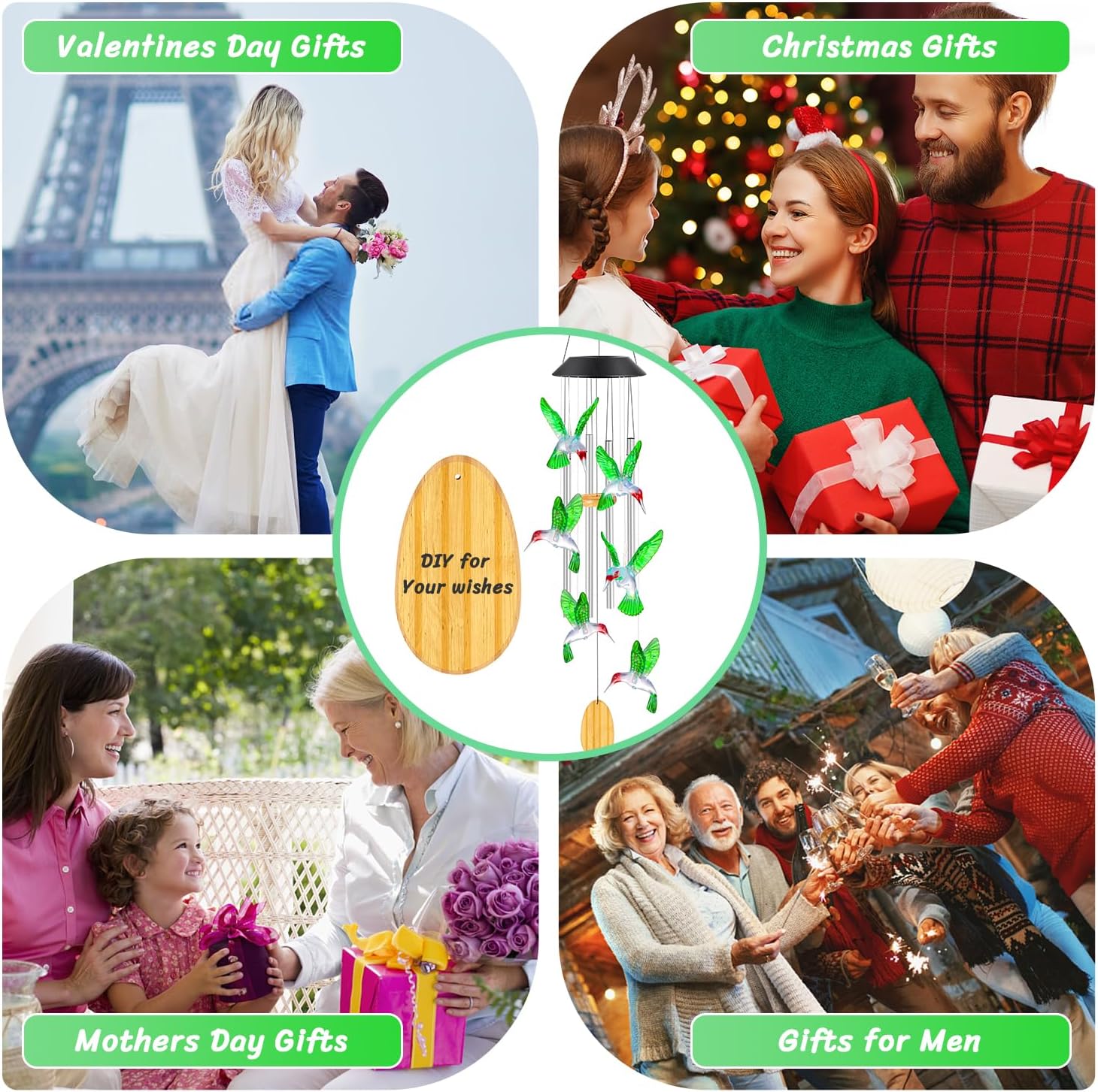 Campanillas de viento para el día de la madre, regalos de cumpleaños para mujeres, regalos del día de la madre para abuela, esposa, hermana,