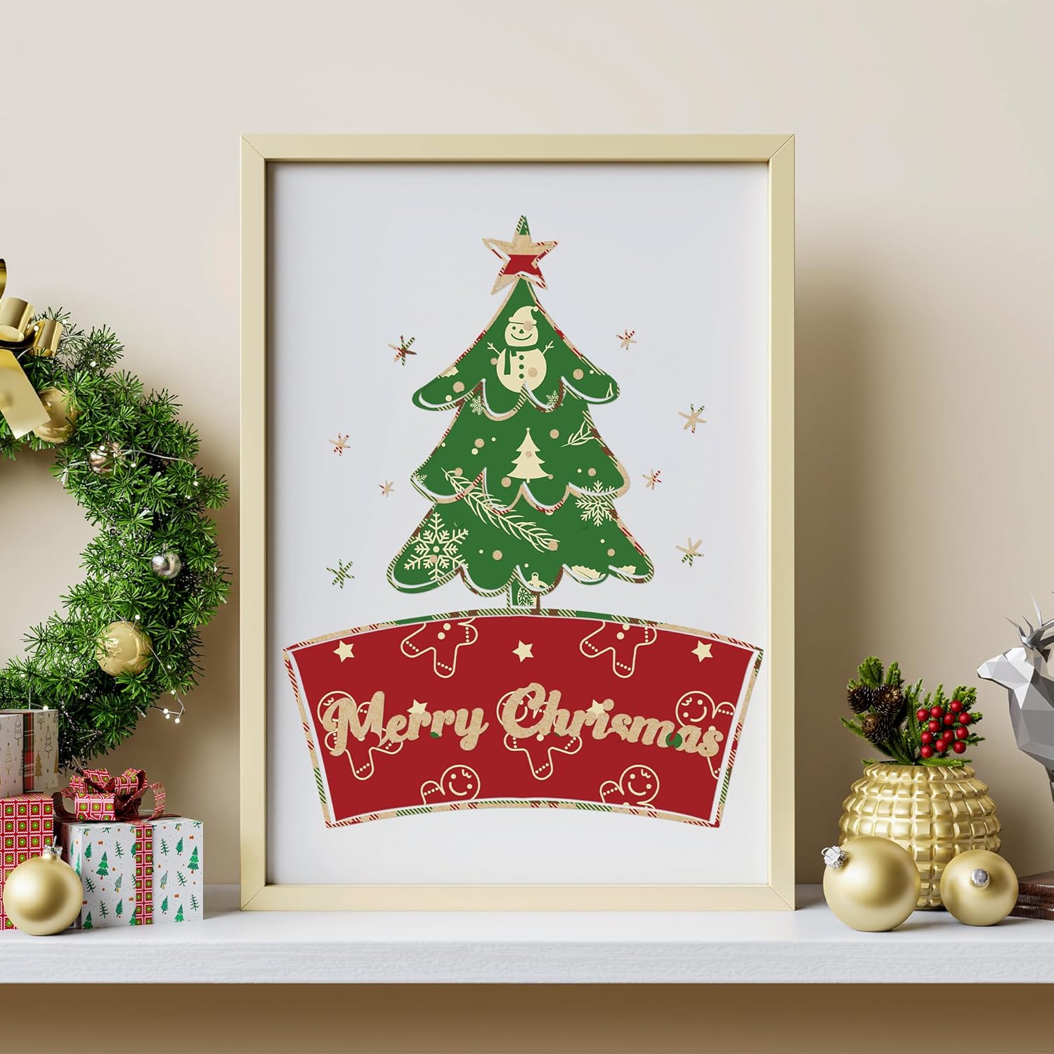 JAPBOR 60 hojas de papel de patrón de Navidad, papel de álbum de recortes de Feliz Navidad, papel de origami de Navidad de doble cara, papel de