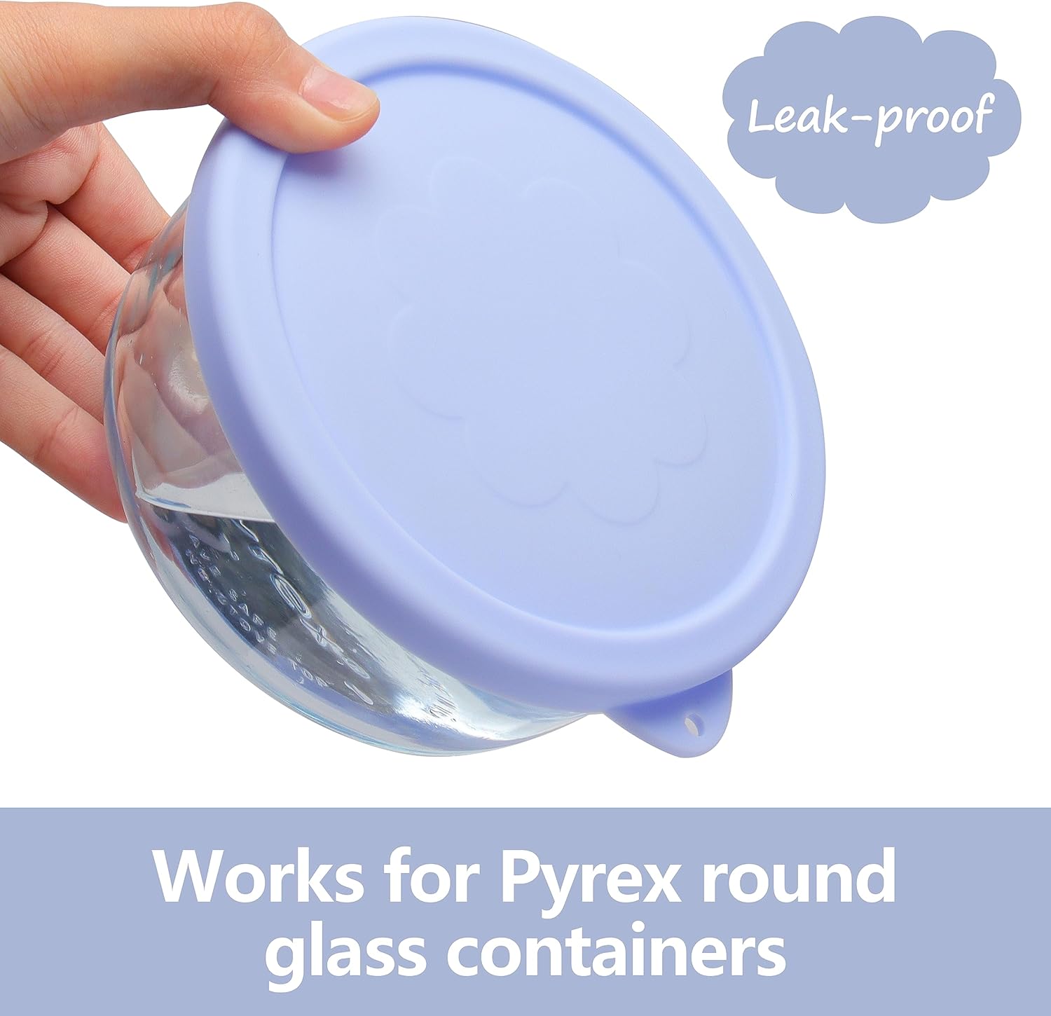 Tapas de repuesto de silicona de 2 tazas para Pyrex 7200 PC y cuencos de vidrio Anchor Hocking (recipiente no incluido), paquete de 4 unidades,