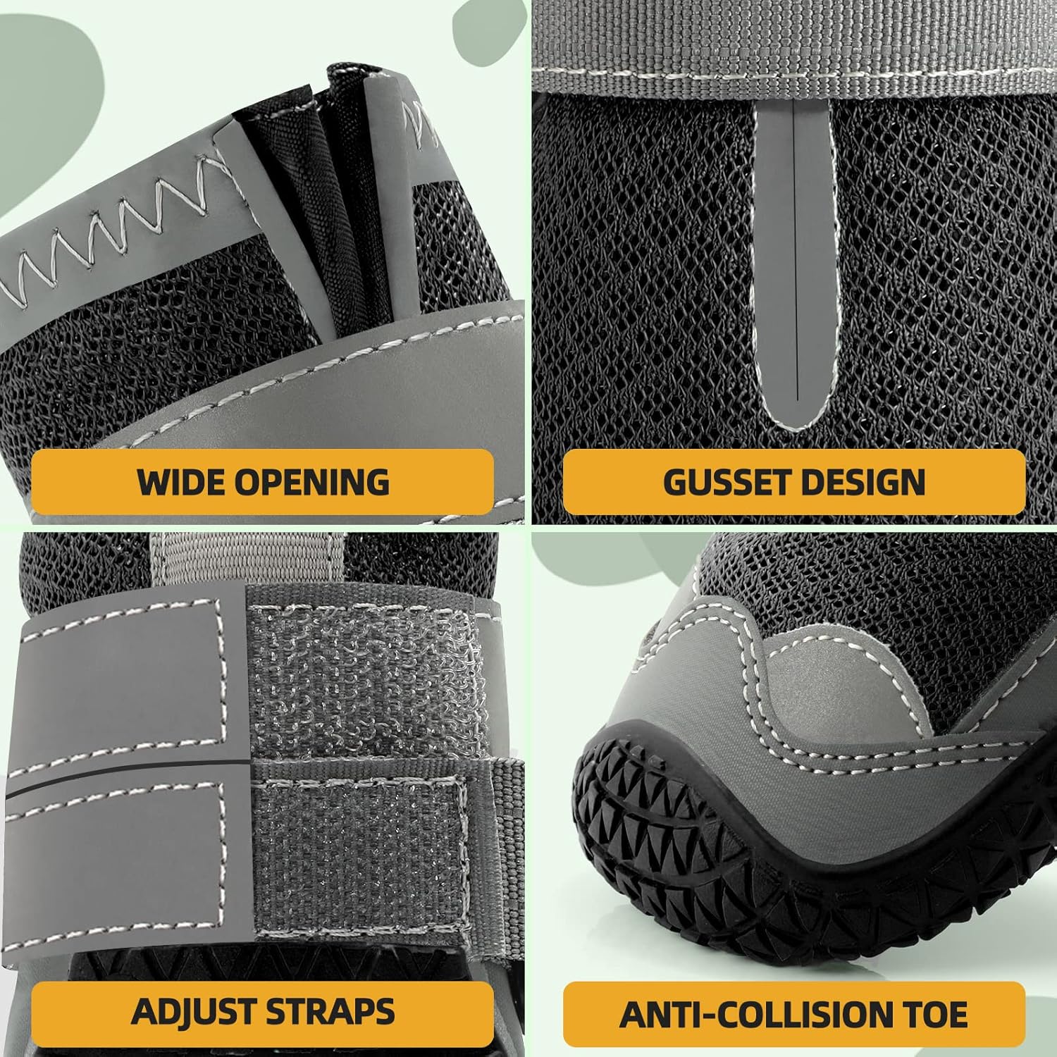 Zapatos para perros grandes, botas de perro medianas y protectores de patas para suelos de madera dura, botines para perros al aire libre para