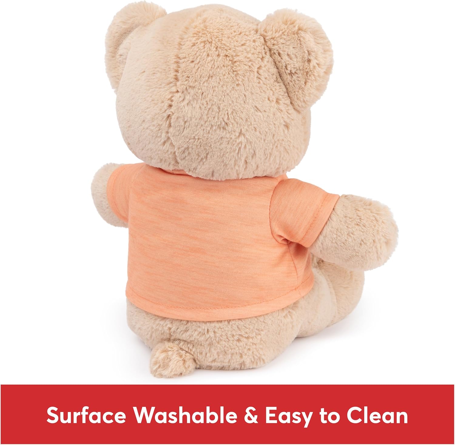 GUND Oso de mensaje sostenible “You are My Sunshine” con camiseta naranja, oso de peluche hecho de materiales 100% reciclados para edades de 1 año