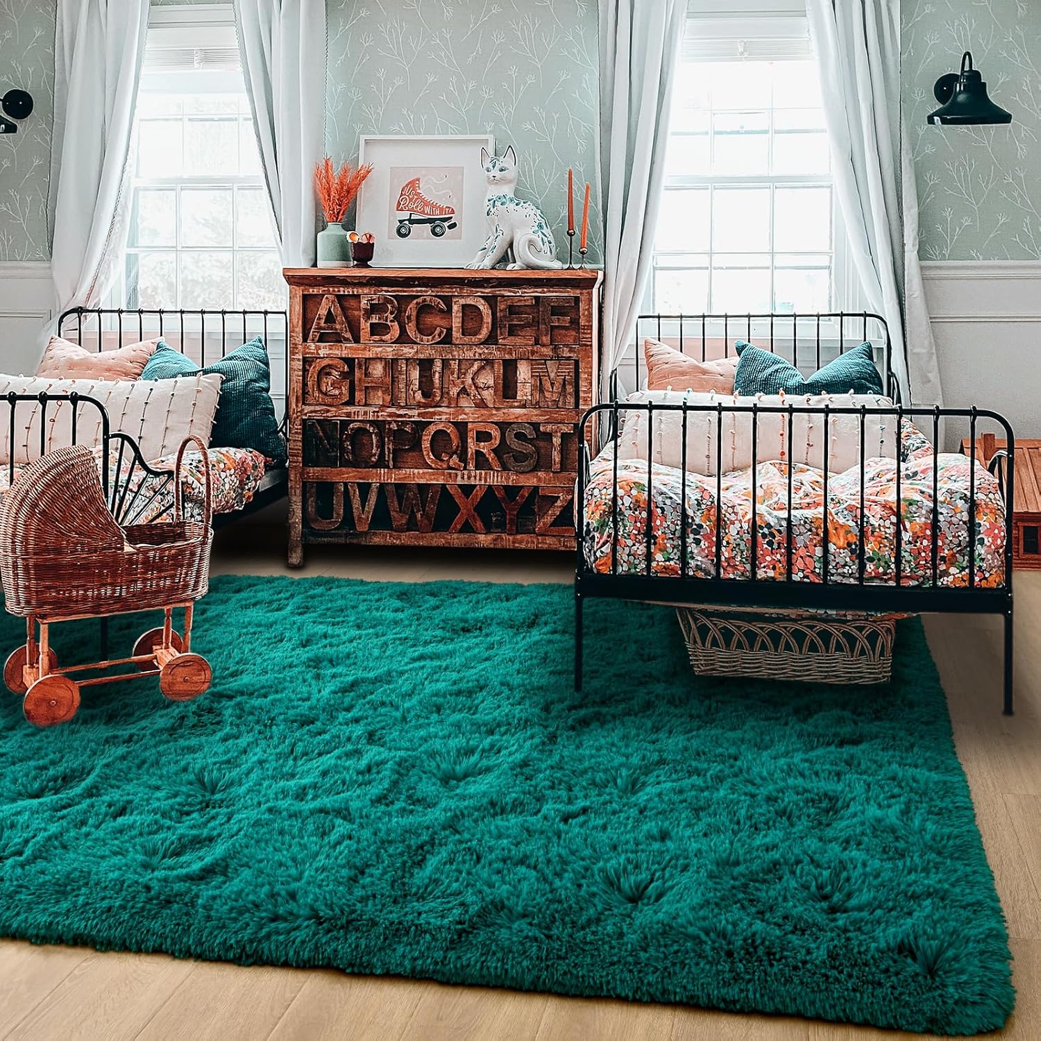HOMORE Alfombra mullida de lujo para área, moderna, para dormitorio, sala de estar, alfombra súper suave y cómoda, lindas alfombras para niños,