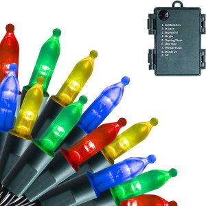 FUNPENY – 50 luces LED de Navidad para uso al aire libre de 16 pies, tira de luces con 8 modos, luces impermeables para árbol en interiores y FUNPENY – 50 luces LED de Navidad para uso al aire libre de 16 pies, tira de luces con 8 modos, luces impermeables para árbol en interiores y