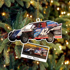 Adorno de Navidad con foto personalizada para amantes de las carreras de modelos tardíos por Kool-Kool, regalo de carreras de pista de tierra, Adorno de Navidad con foto personalizada para amantes de las carreras de modelos tardíos por Kool-Kool, regalo de carreras de pista de tierra,