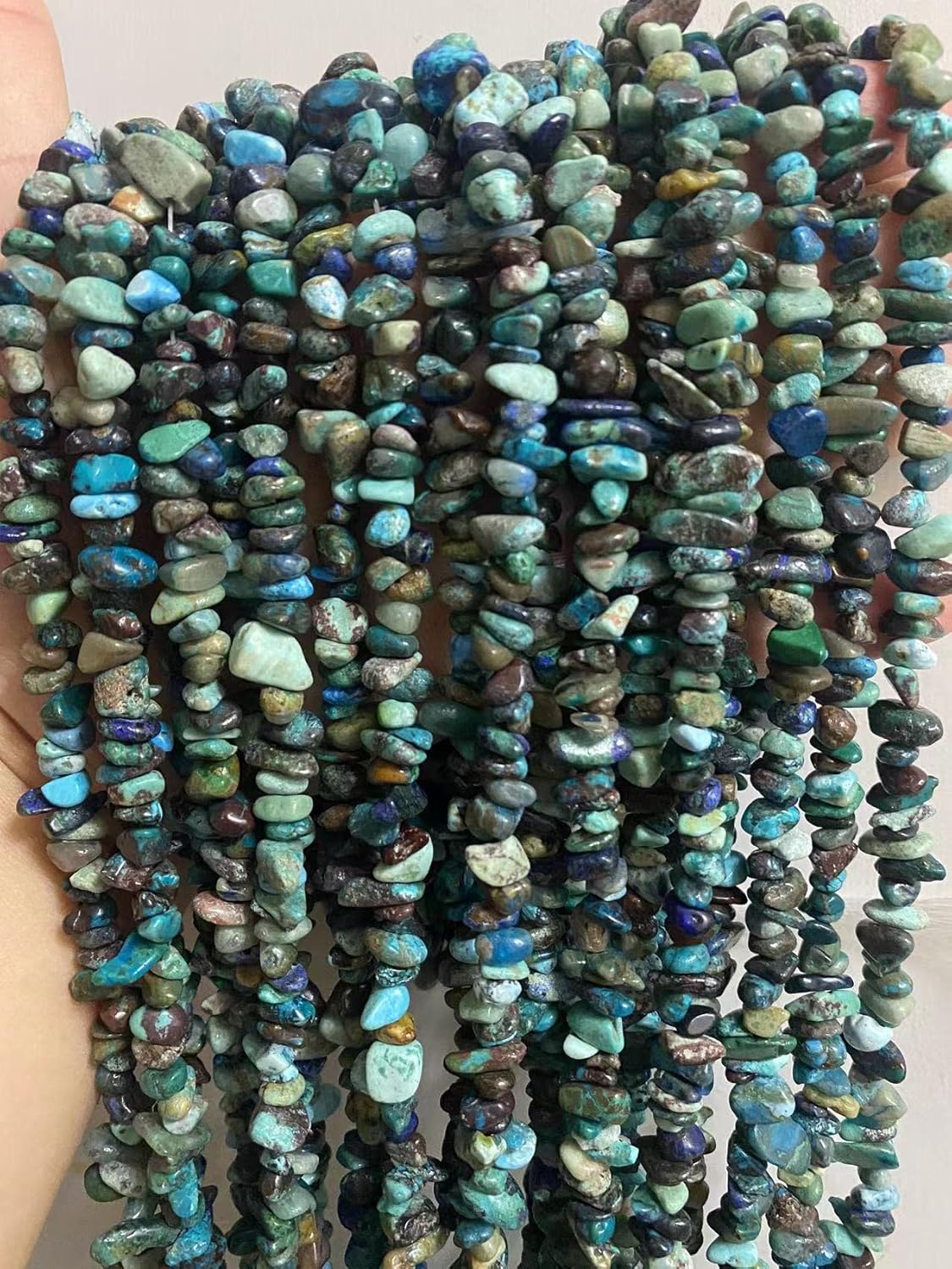 Cuentas de piedras preciosas naturales de finchenita de azurita de 0.315 a 0.315 pulgadas, cristales curativos, pulseras de cintura, kit de collar
