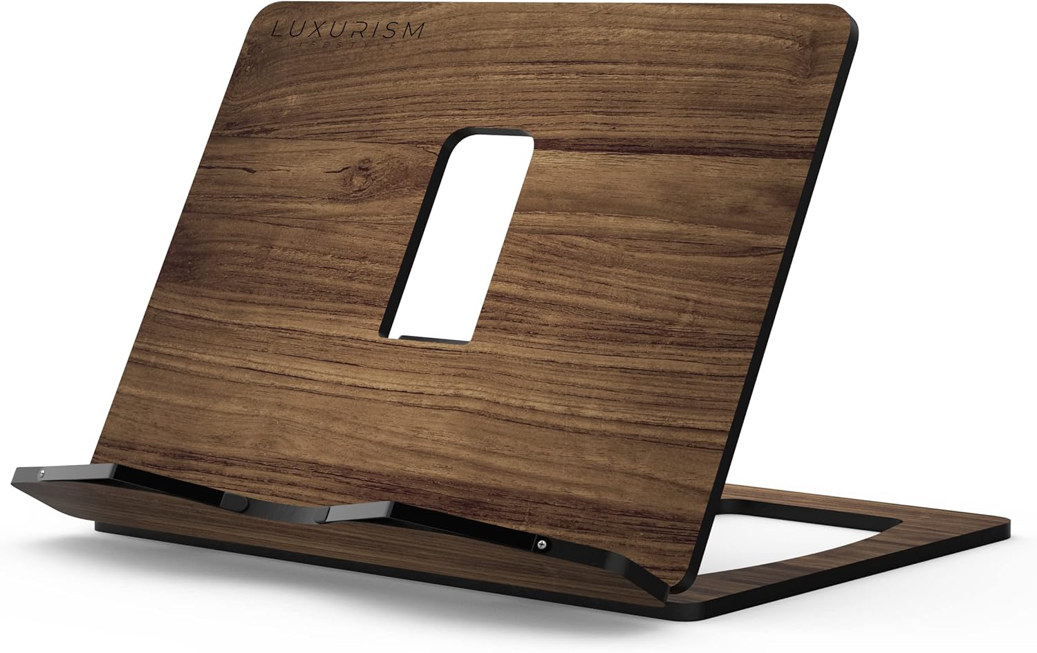 LUXURISM – Soporte ajustable de madera para libros grandes, 8 ajustes de altura, diseño minimalista, multiusos, plegable y portátil, ideal para