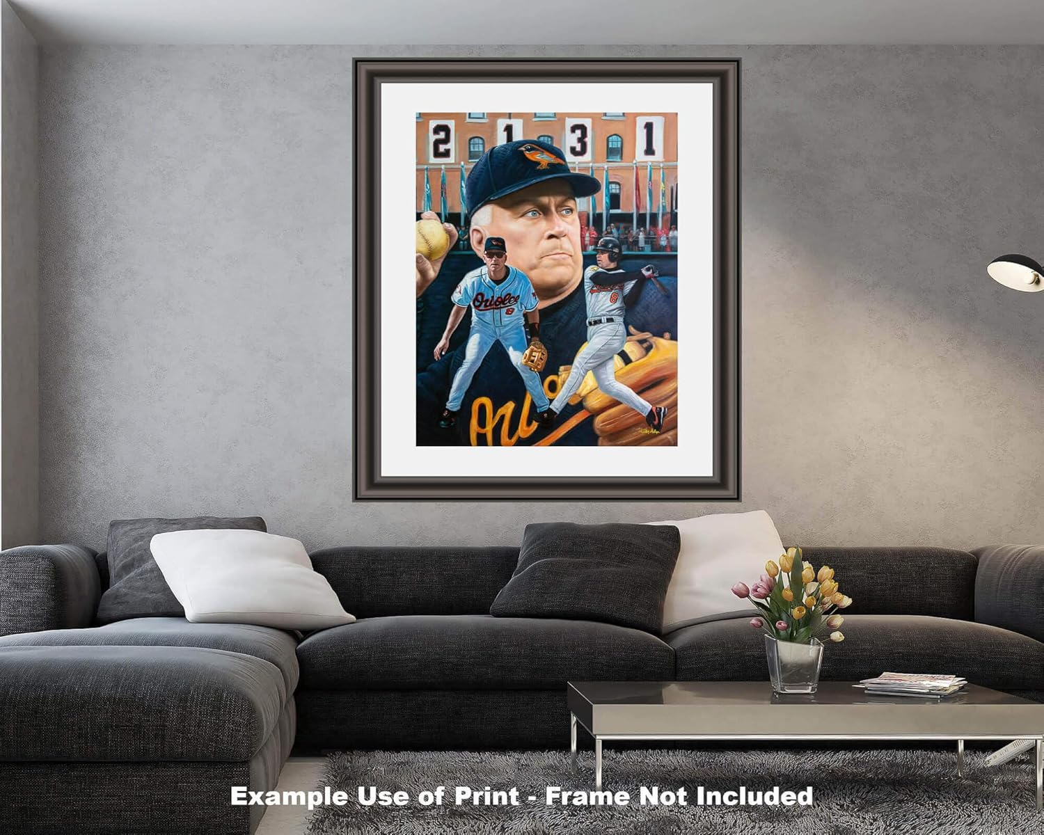 Cal Ripken Jr 3rd Base Short Stop Baltimore Orioles MLB Baseball Player HOF Hall of Fame Art Print 1AM3 on 24×30 matte paper