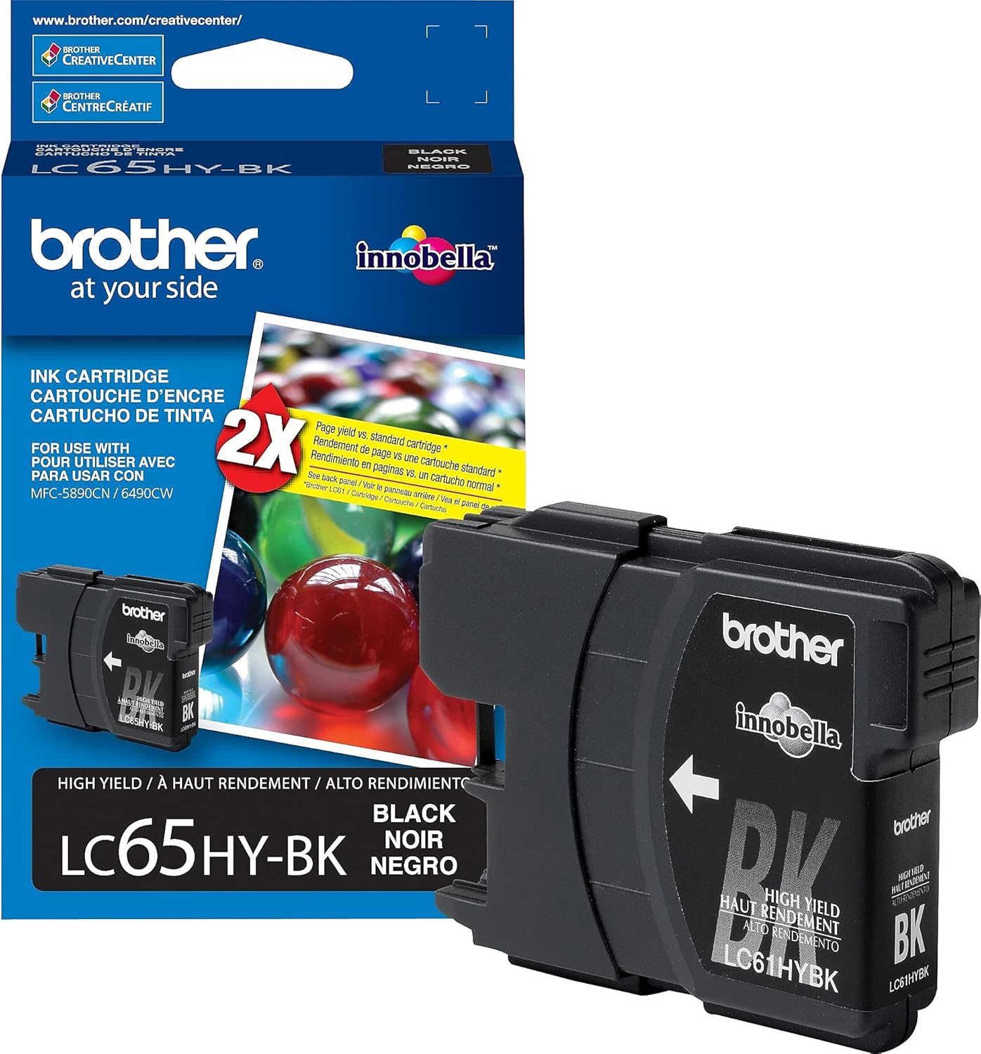Brother LC65HYBK Cartucho de tinta de alto rendimiento – Embalaje al por menor-Negro